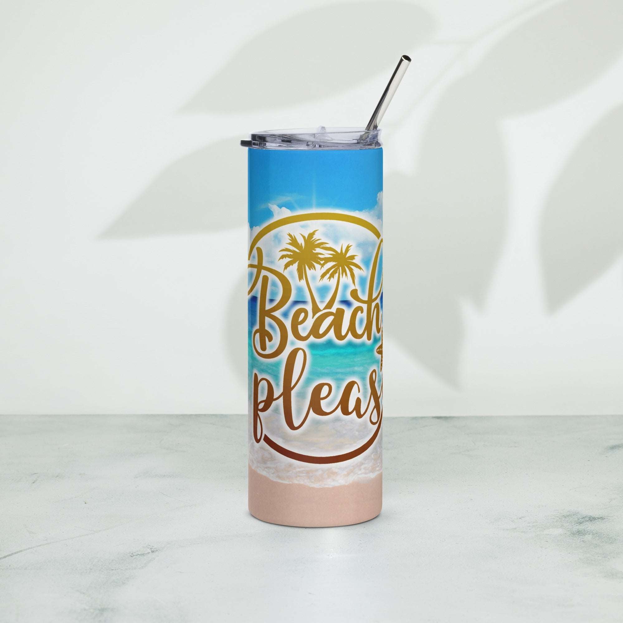 Beach Please Stainless steel tumbler