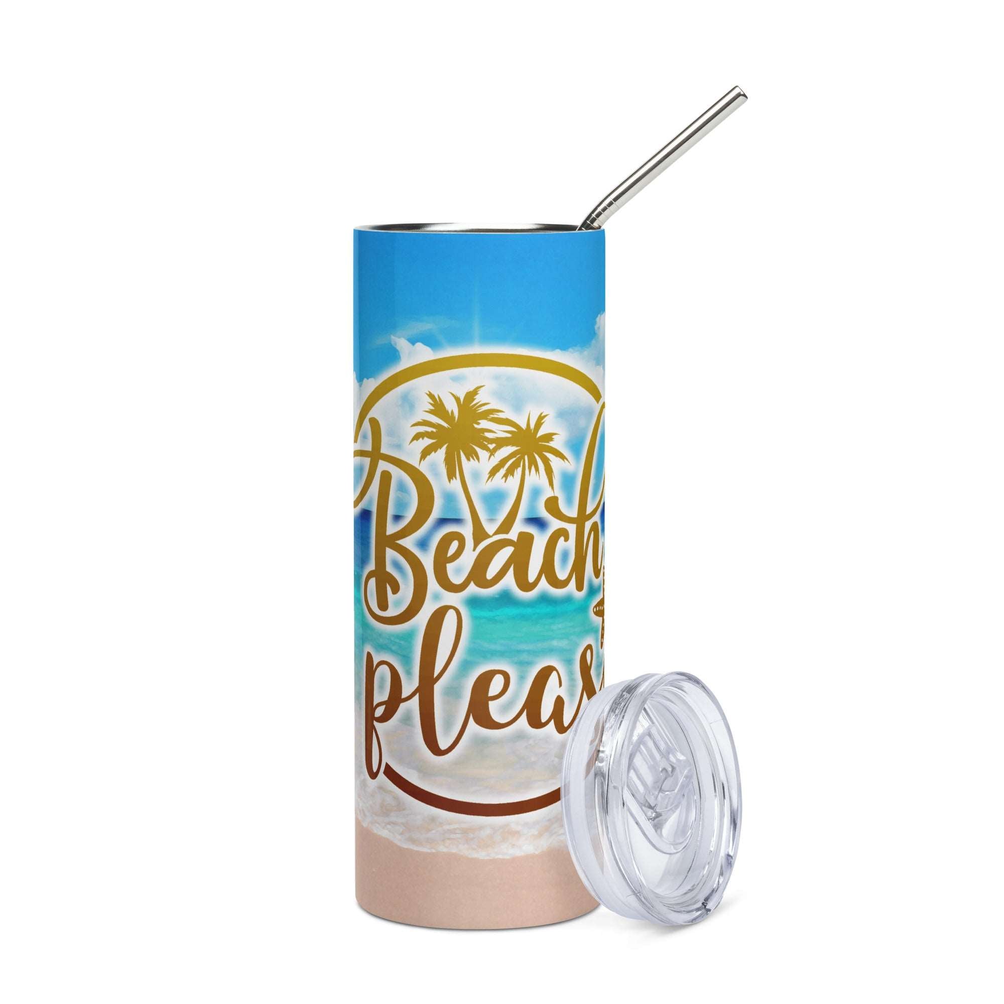 Beach Please Stainless steel tumbler