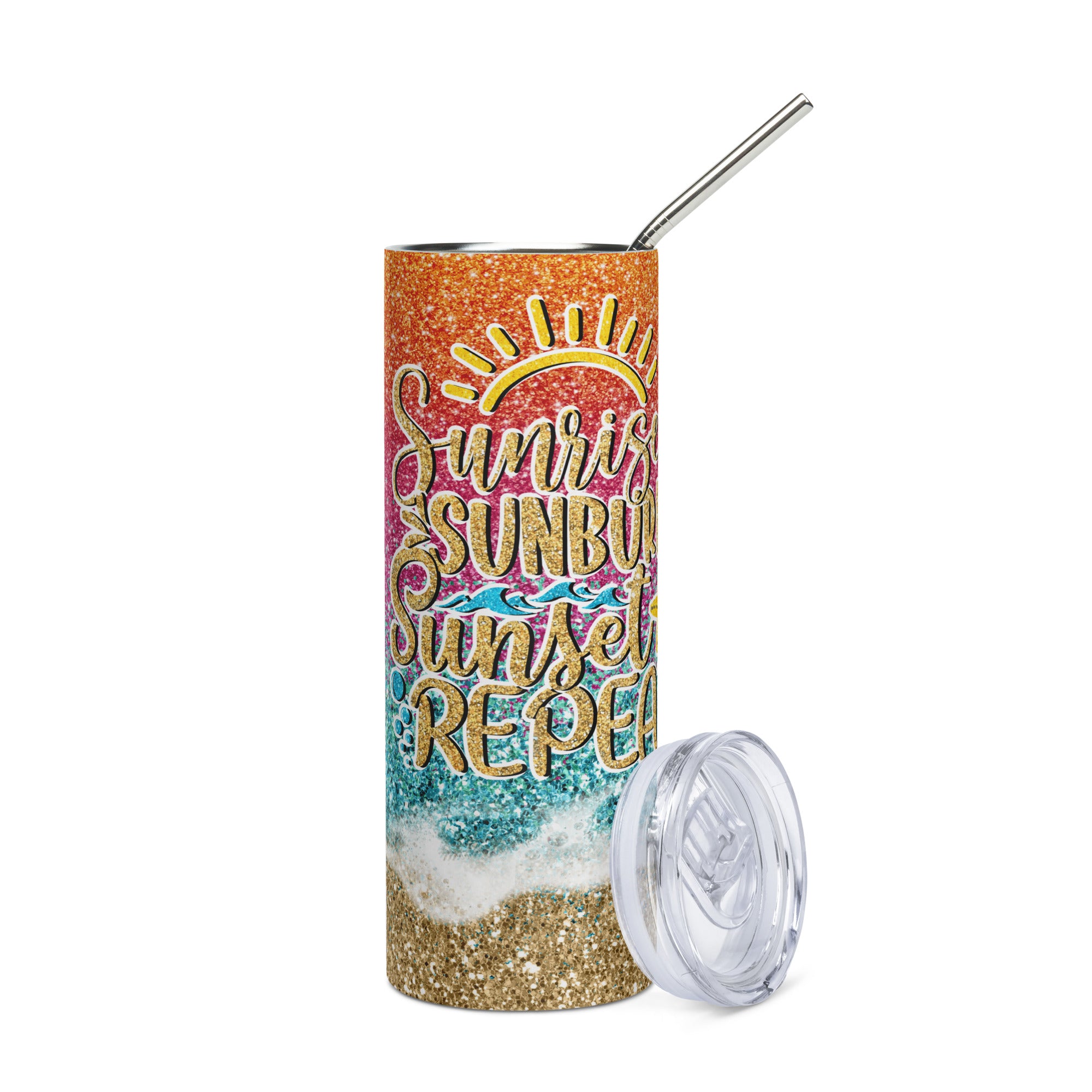 Sunrise Sunset Beach Stainless steel tumbler
