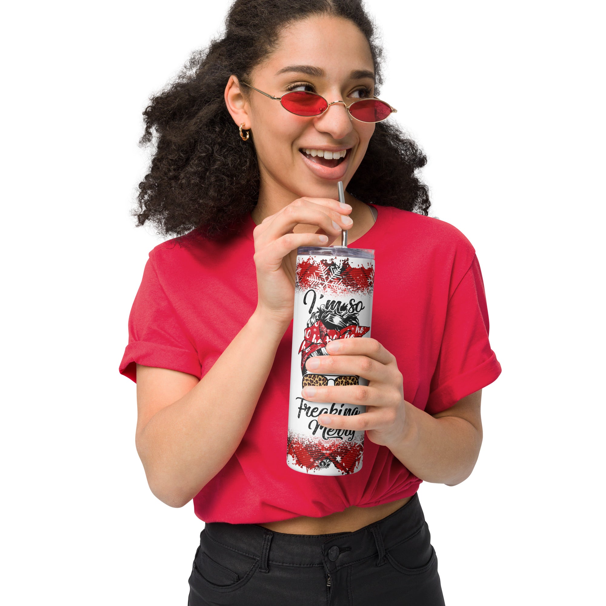 I'm So Freaking Merry Christmas Stainless steel tumbler