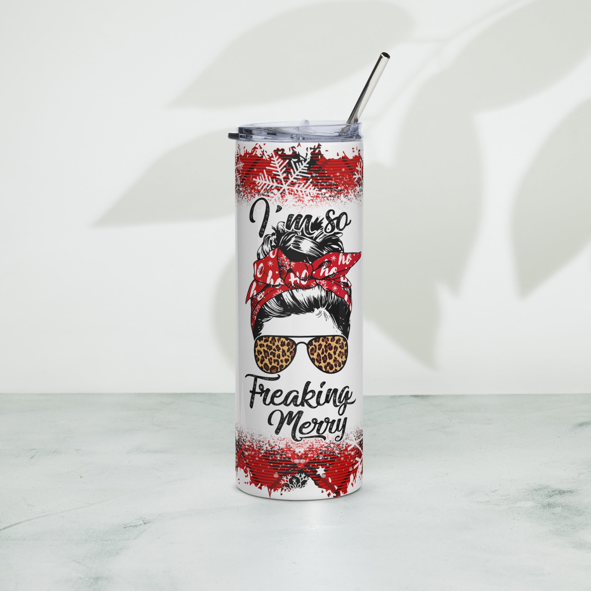 I'm So Freaking Merry Christmas Stainless steel tumbler