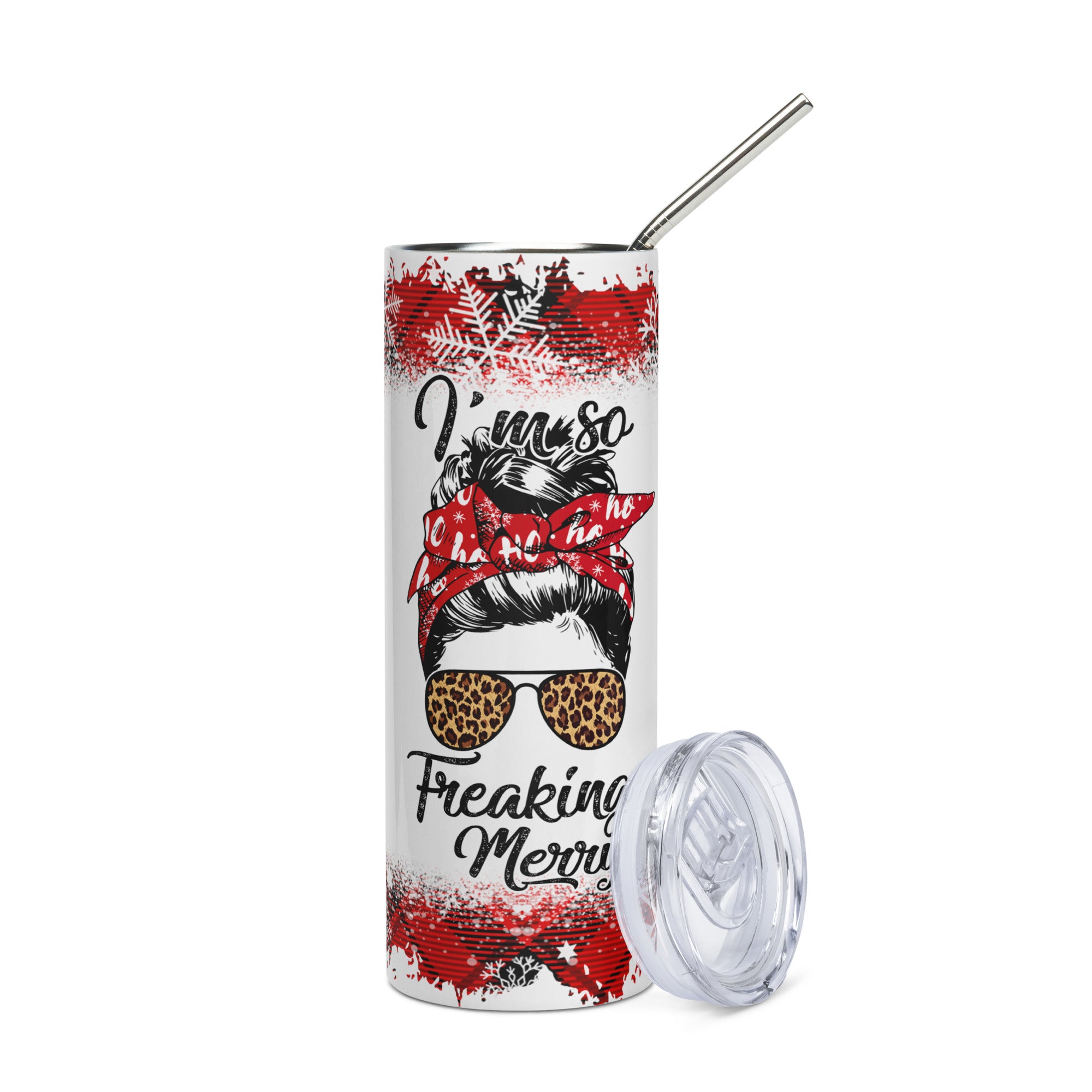 I'm So Freaking Merry Christmas Stainless steel tumbler