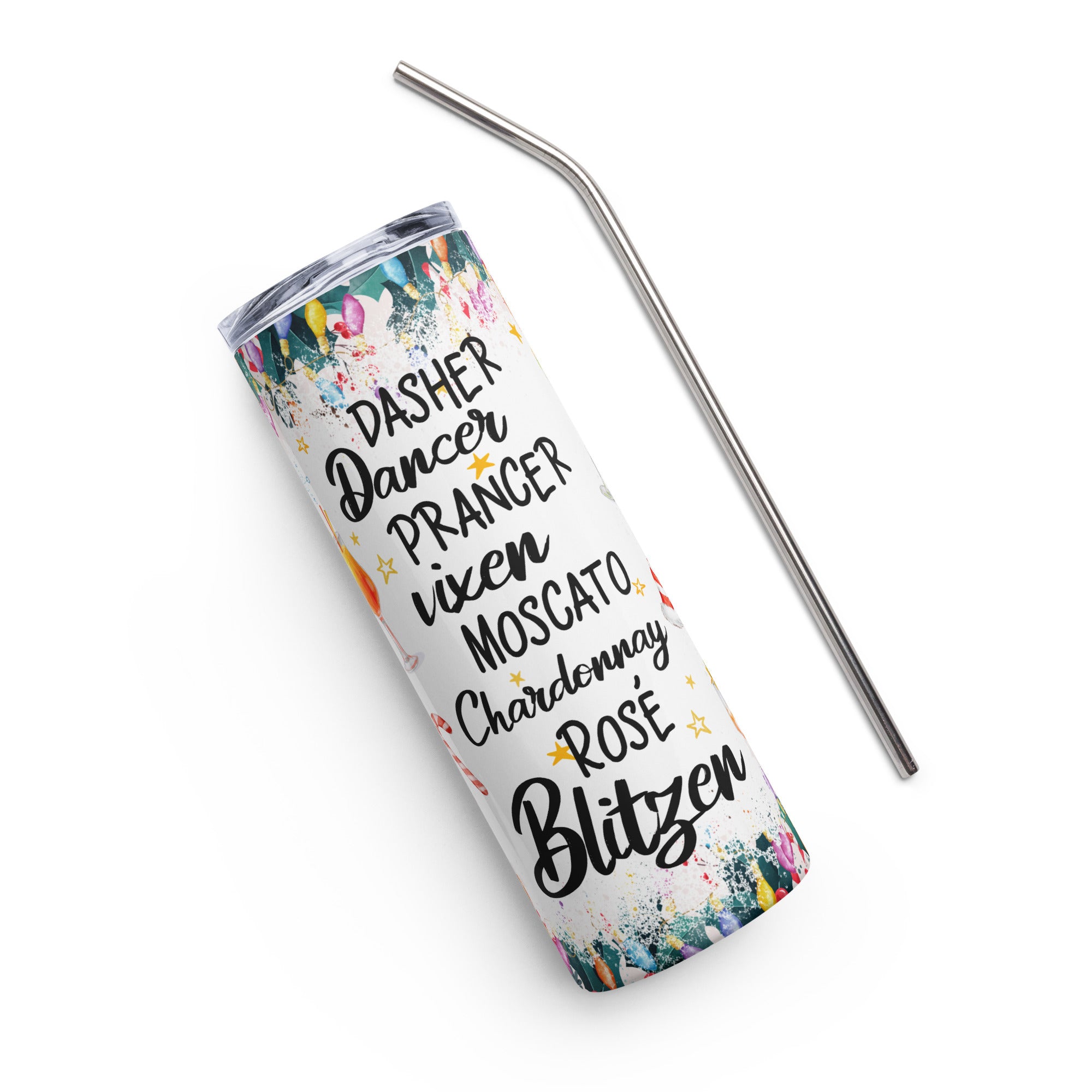 Christmas Drinking Reindeer Wine Stainless steel tumbler