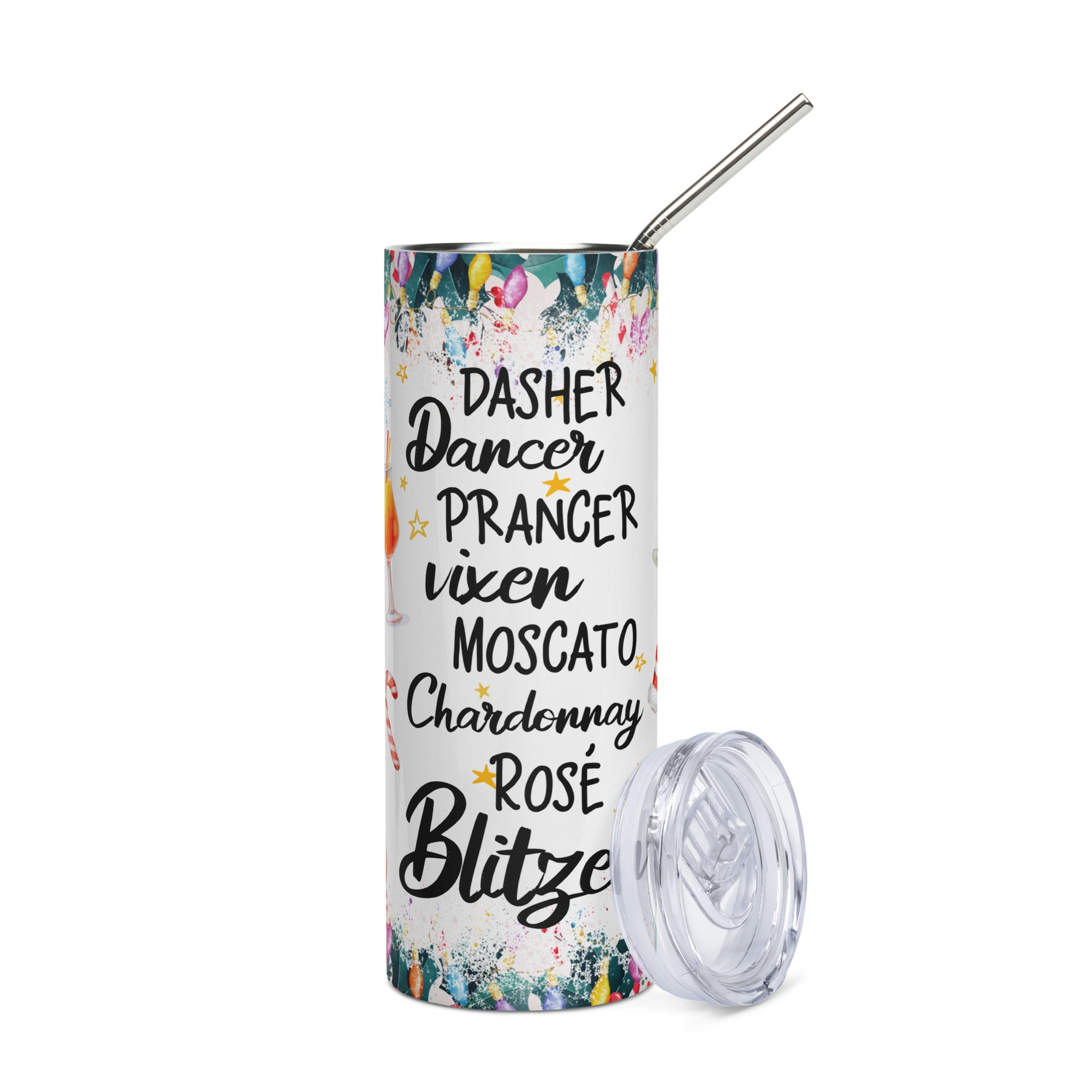 Christmas Drinking Reindeer Wine Stainless steel tumbler