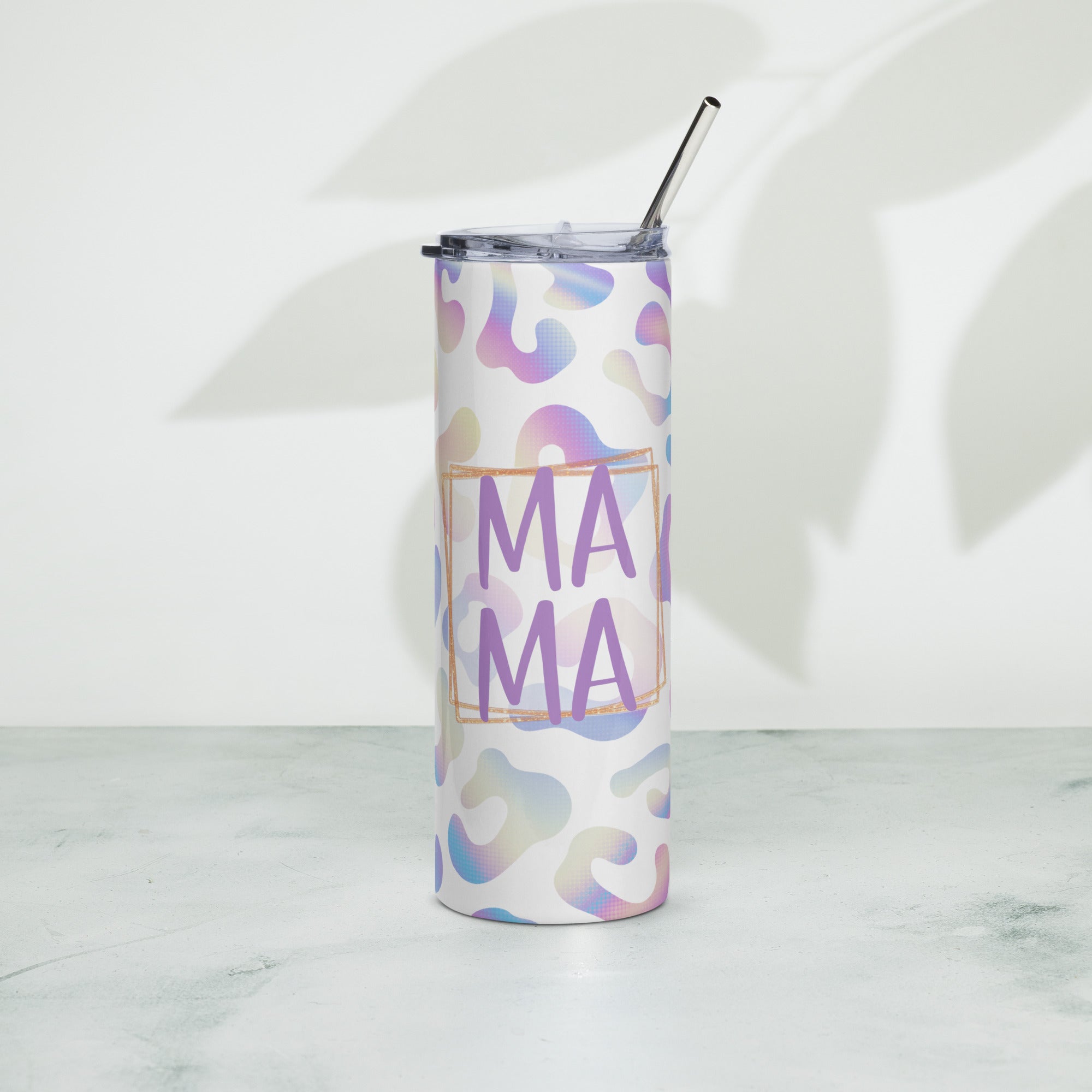 Mama Leopard Print Stainless steel tumbler