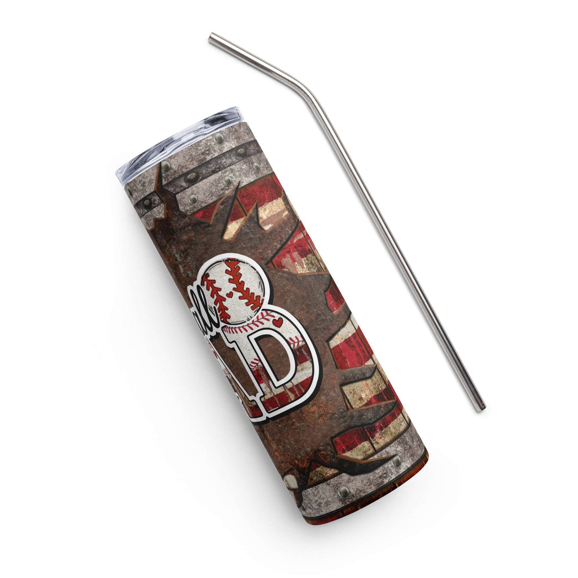 American Baseball Dad Stainless steel tumbler