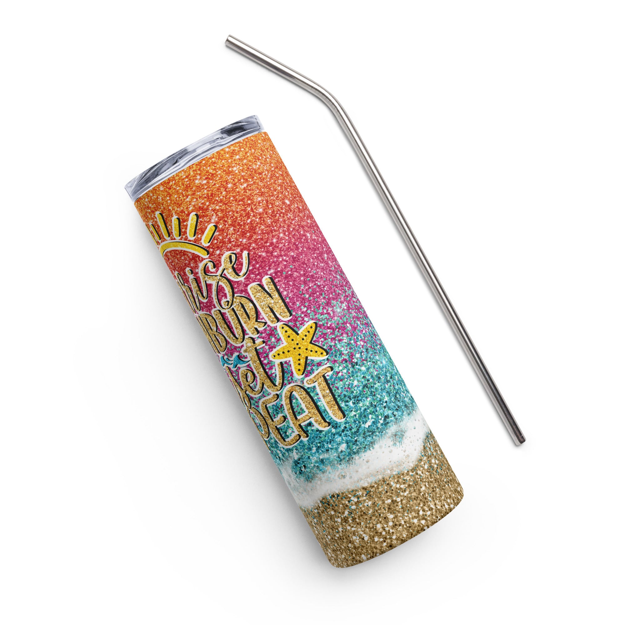 Sunrise Sunset Beach Stainless steel tumbler