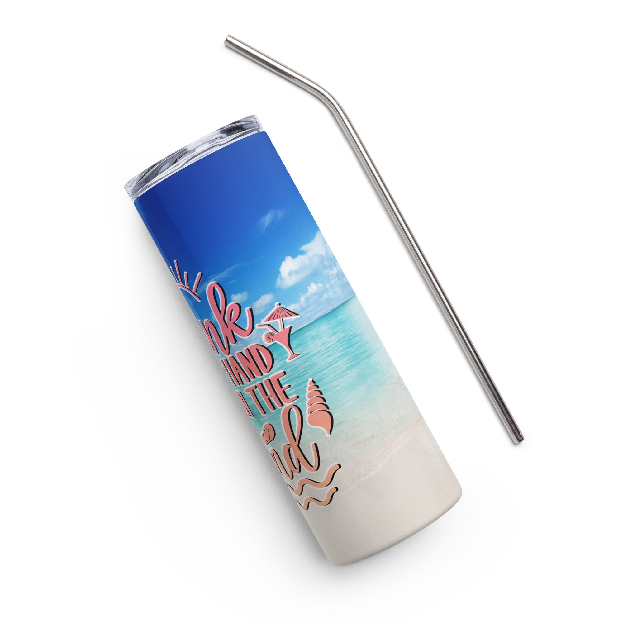 Drink In My Hand Toes In The Sand Beach Stainless steel tumbler