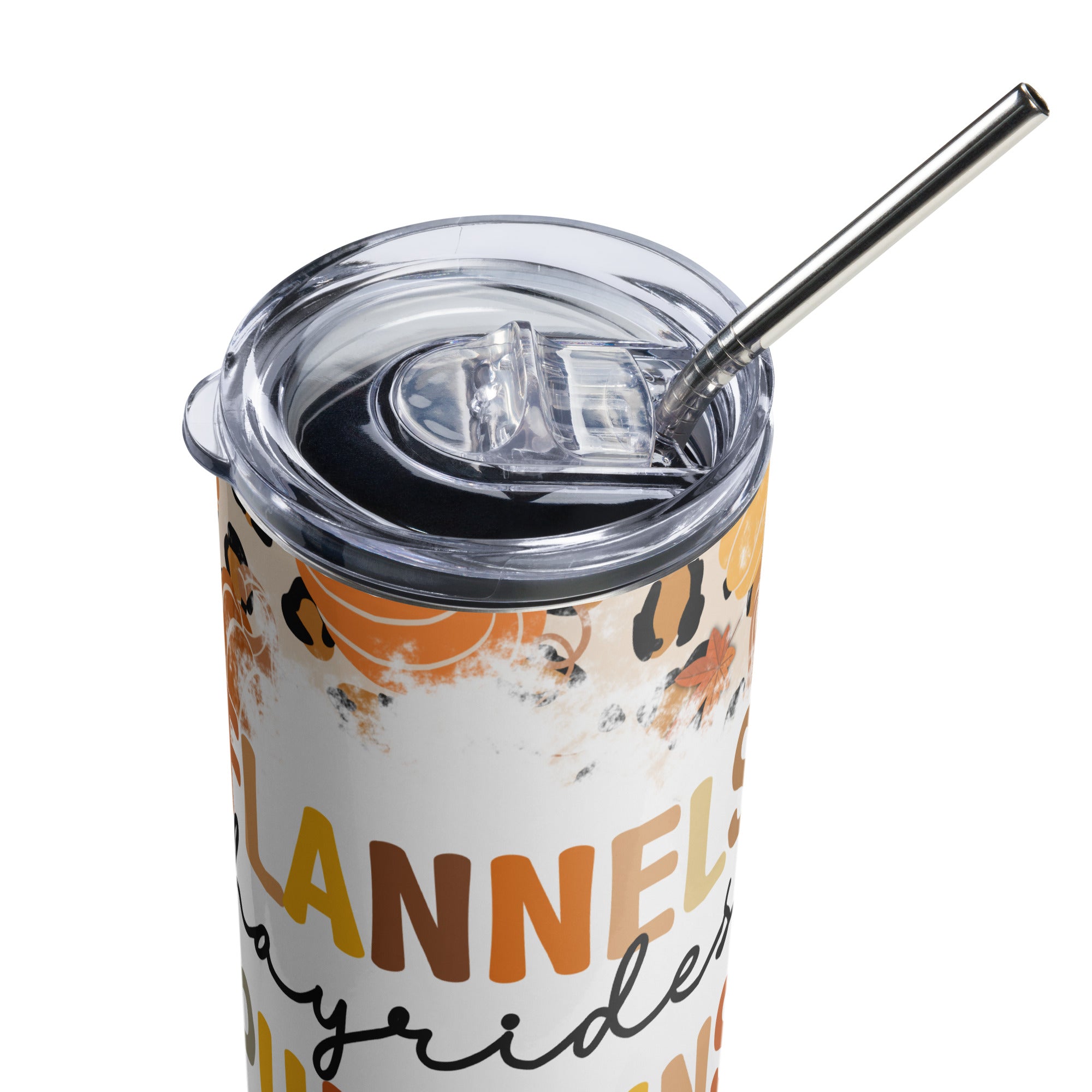 Flannels Hayrides Pumpkins Fall Stainless steel tumbler