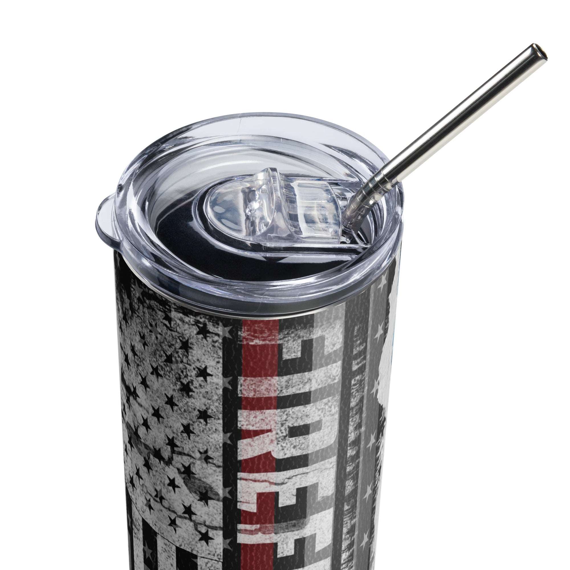 American Flag Firefighter Stainless steel tumbler