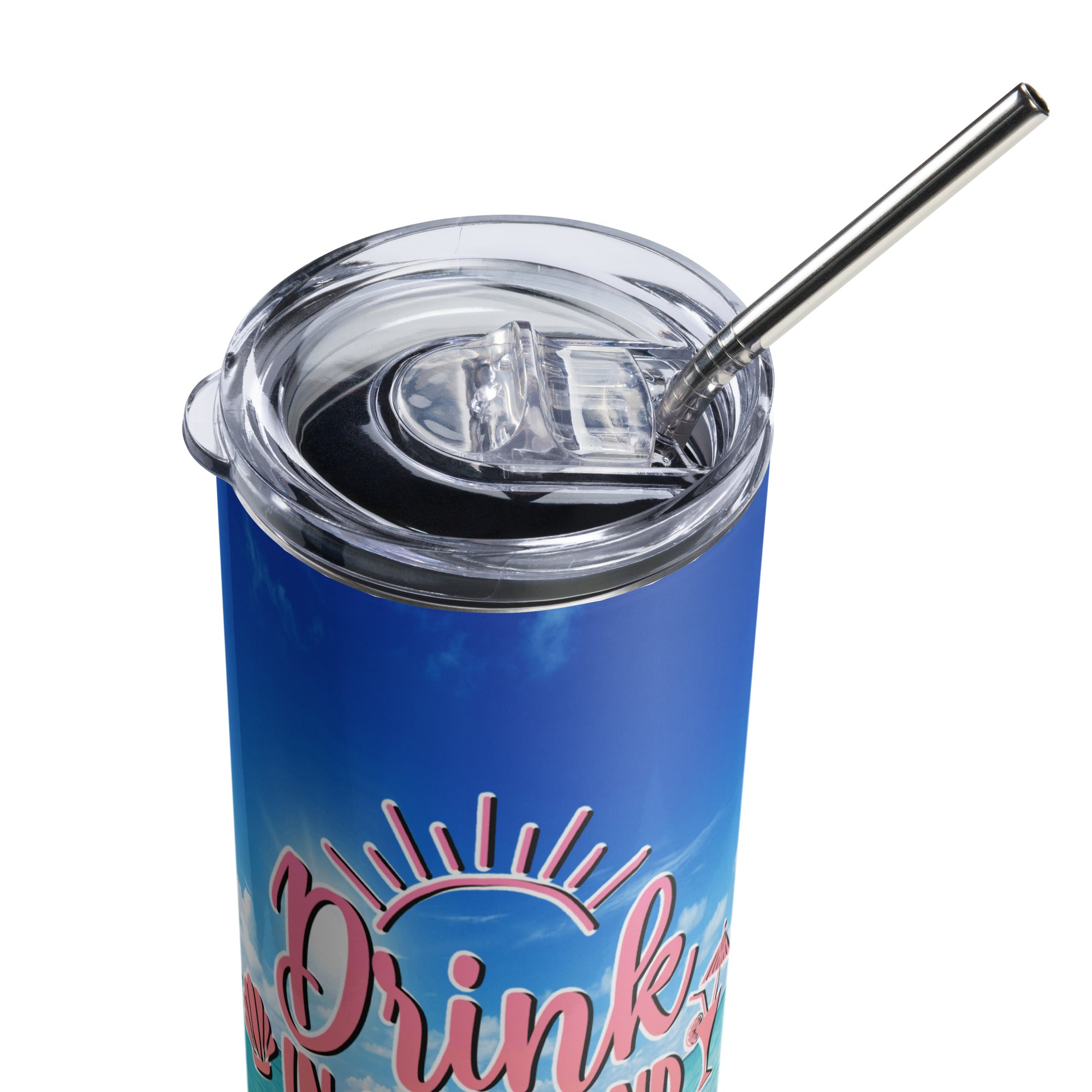 Drink In My Hand Toes In The Sand Beach Stainless steel tumbler