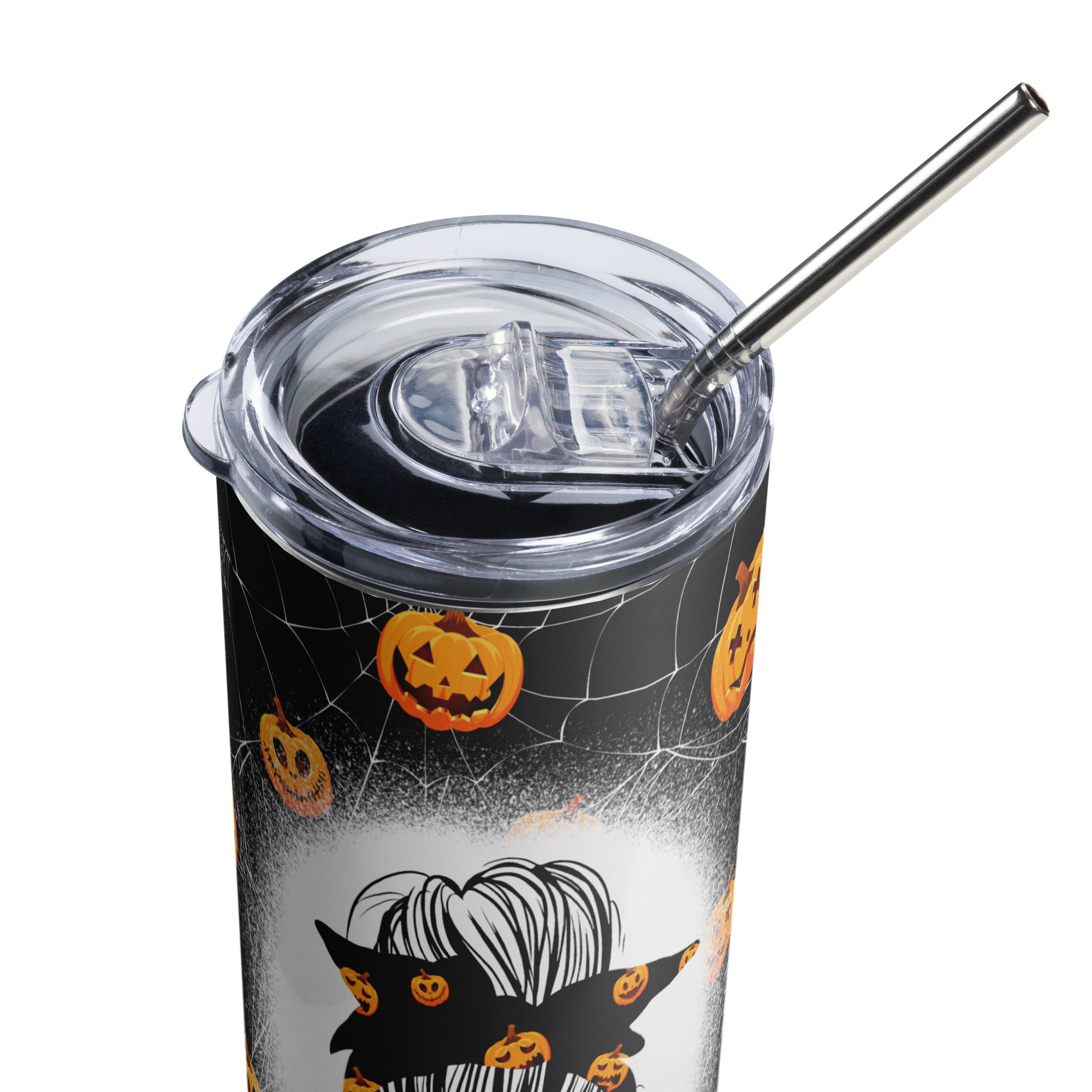 Messy Bun Momster Halloween Stainless steel tumbler