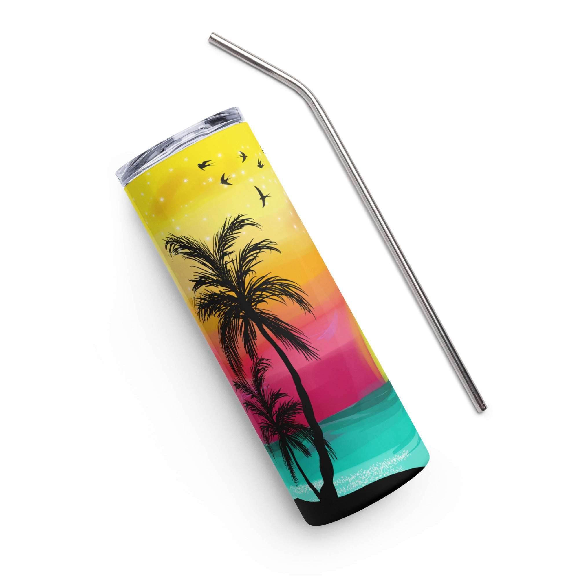 Beach Sunset Stainless steel tumbler