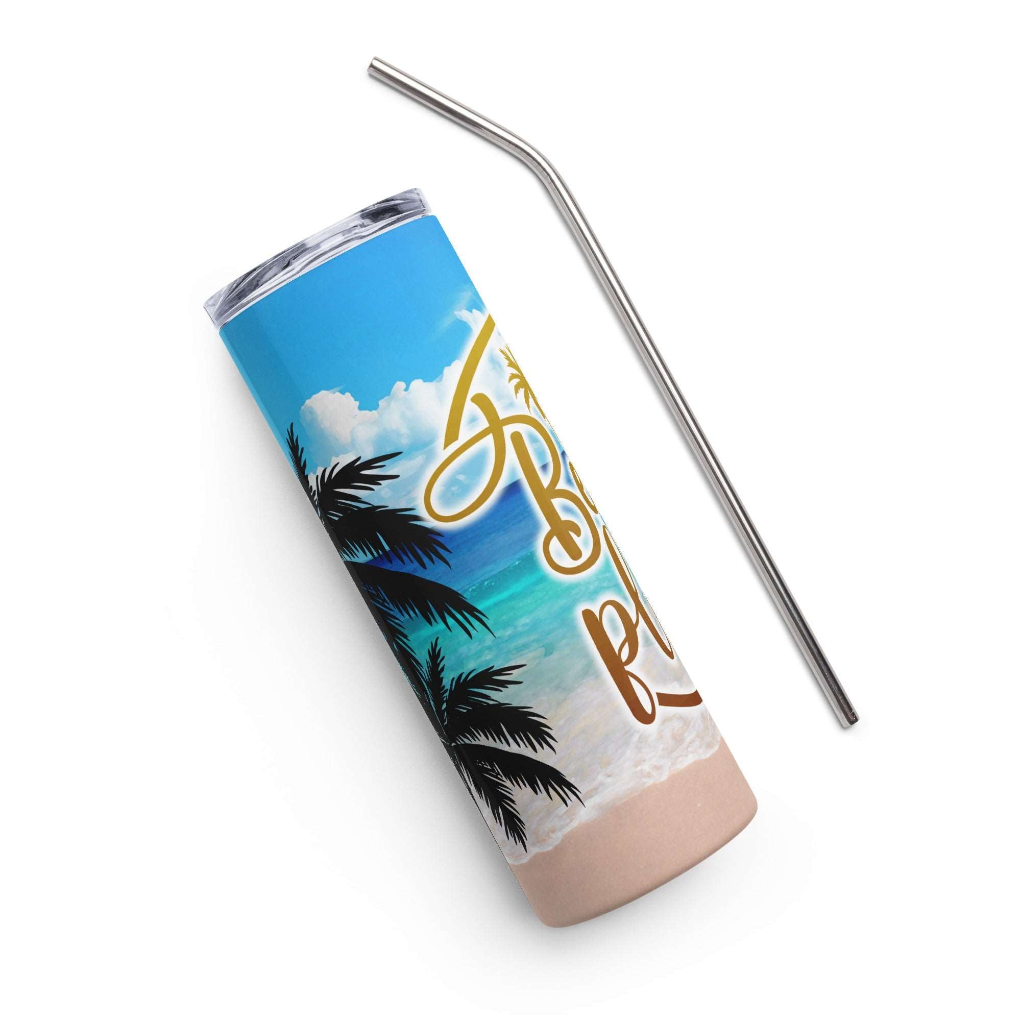 Beach Please Stainless steel tumbler