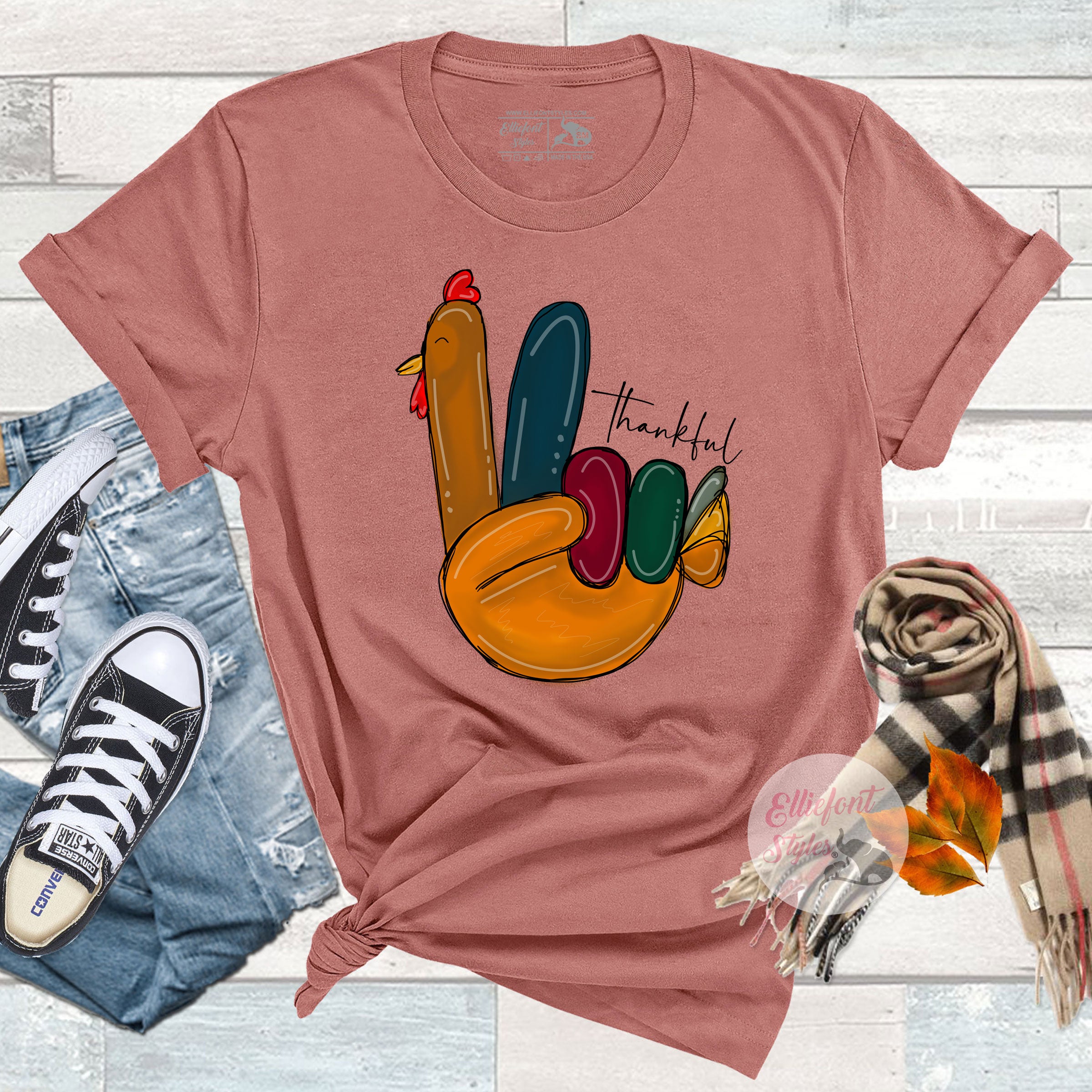 Thanksgiving craft inspired turkey shirt with thankful message