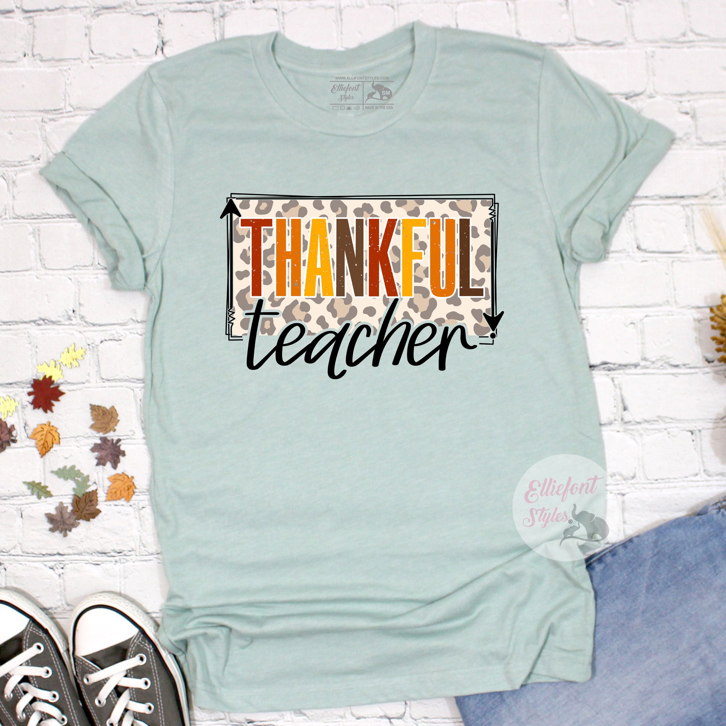 Thanksgiving teacher tee for classroom celebrations and fall activities