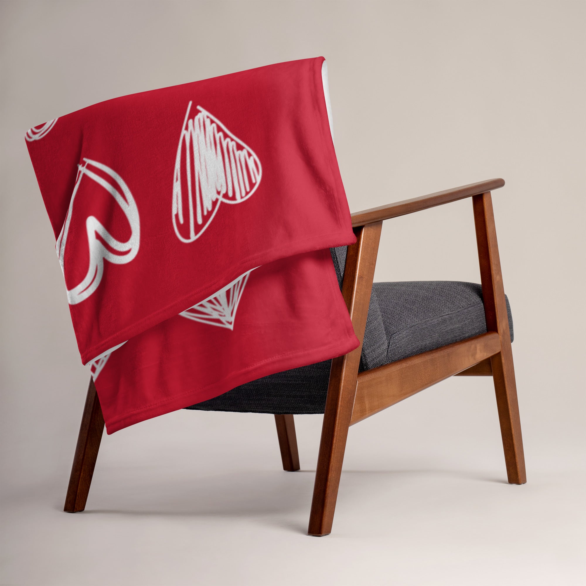 Sketched Hearts 50x60 Plush Fleece Blanket