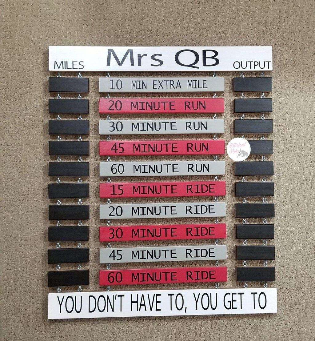 Unique personalized home gym gift for cyclists and treadmill workout tracking