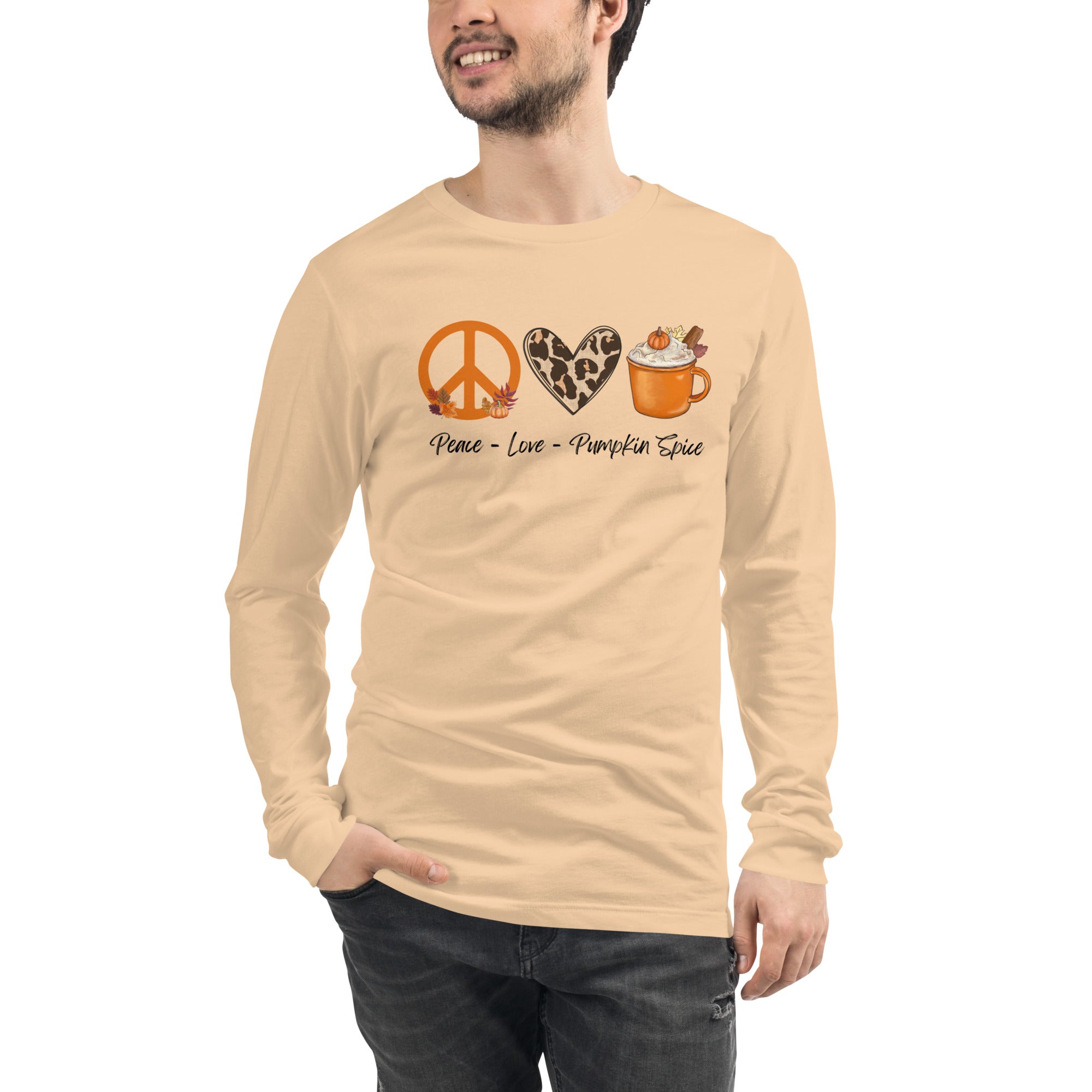 Peace Love Pumpkin Spice Long Sleeve Tee Unisex Shirt