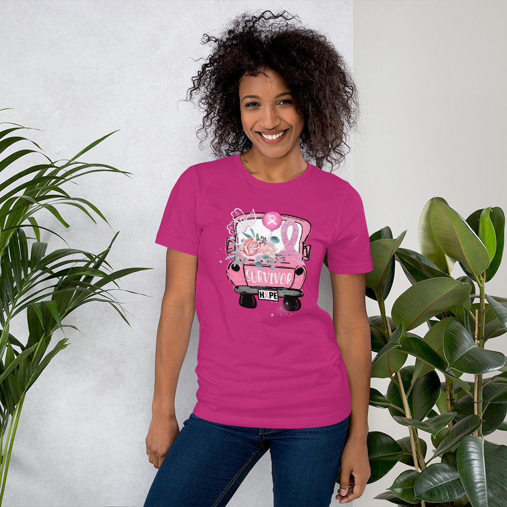 Breast Cancer Shirt Vintage Truck Pink Ribbon Shirts
