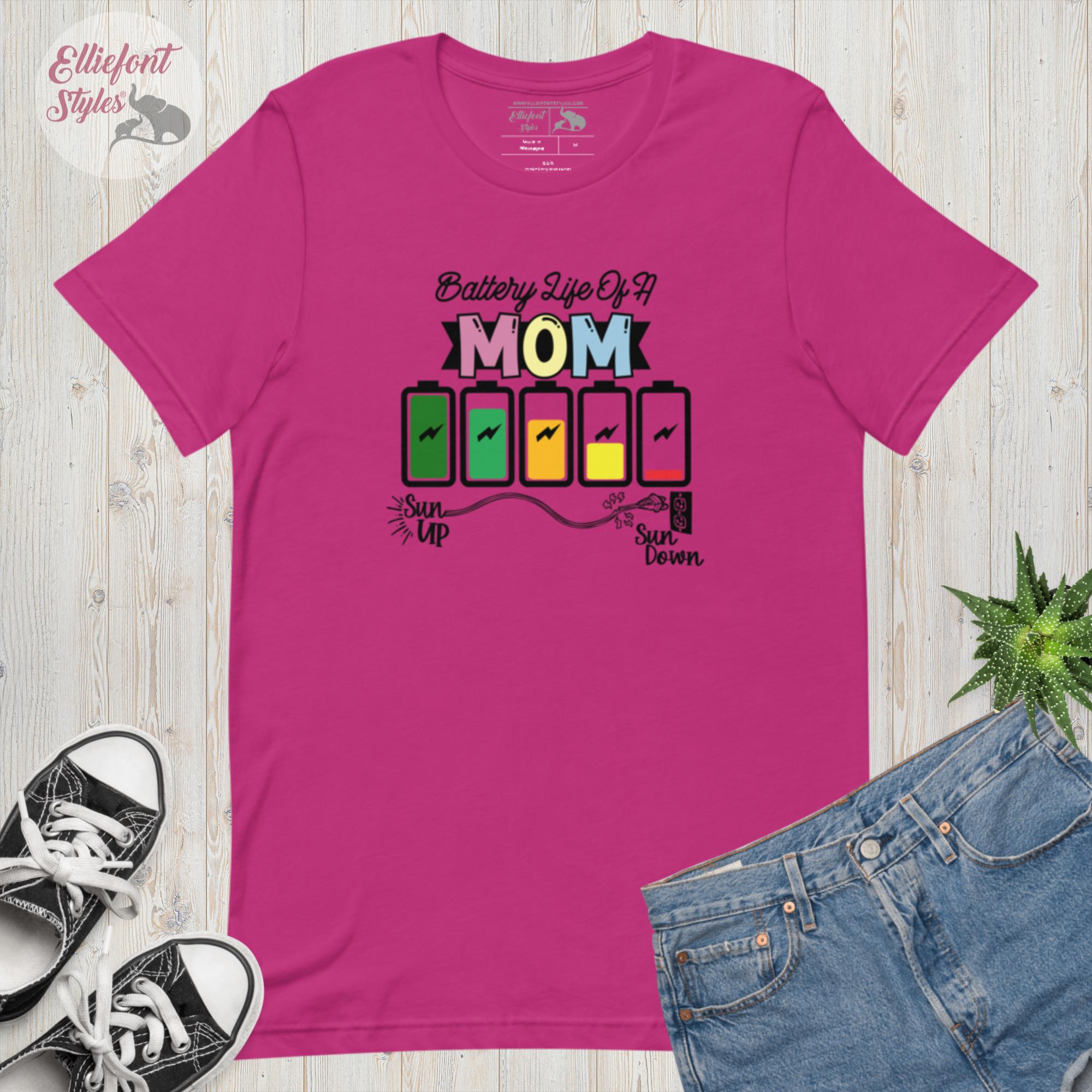 Mom Life Battery Shirt