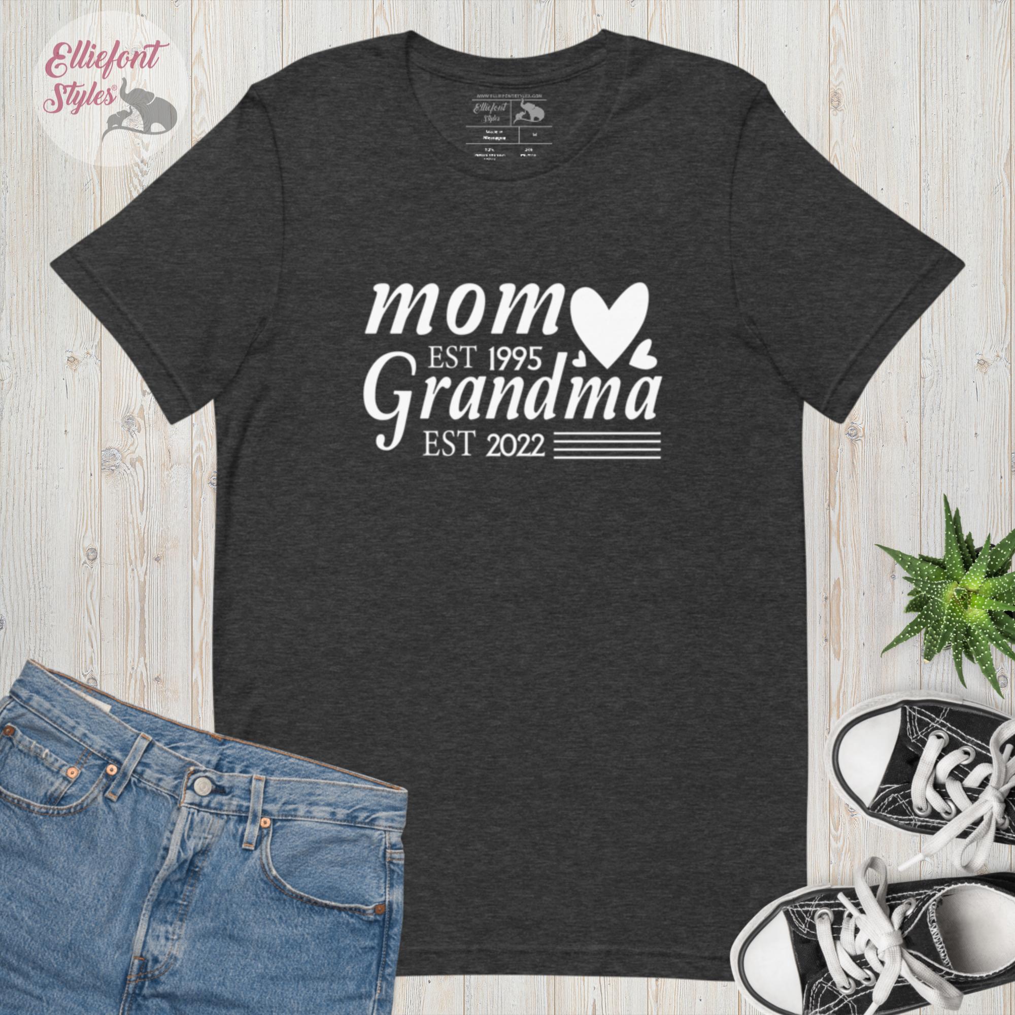 Personalized Mom Established Grandma Established Date Shirt