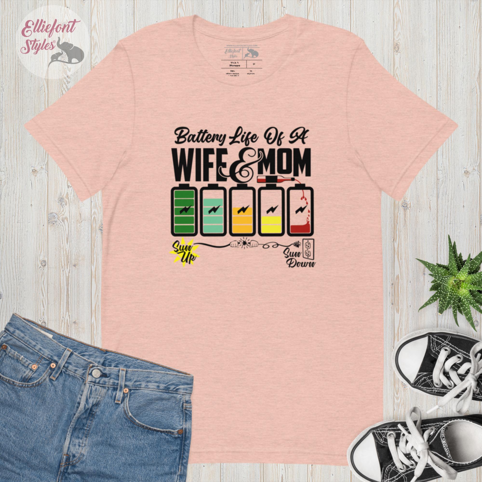 Wife And Mom Battery Shirt