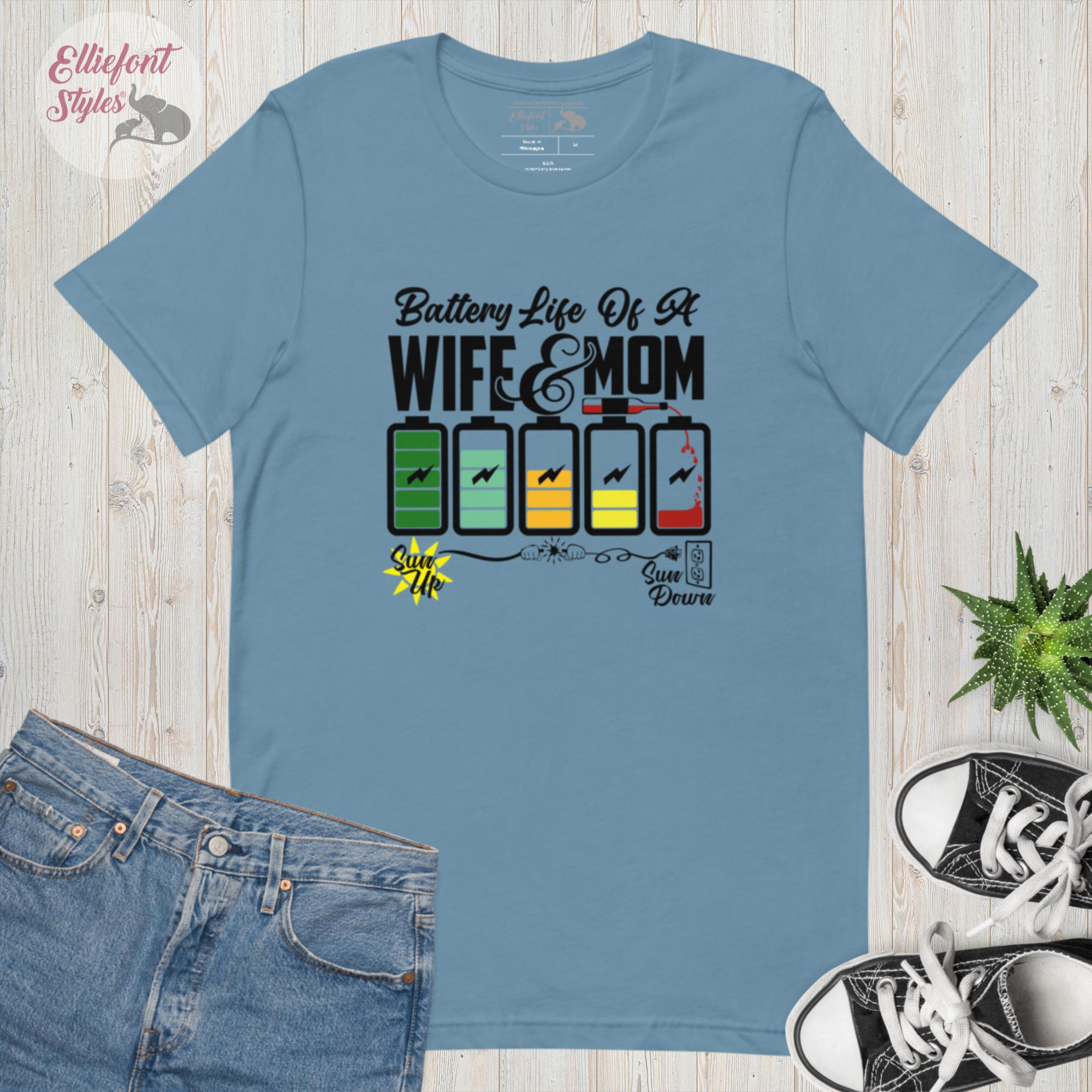 Wife And Mom Battery Shirt