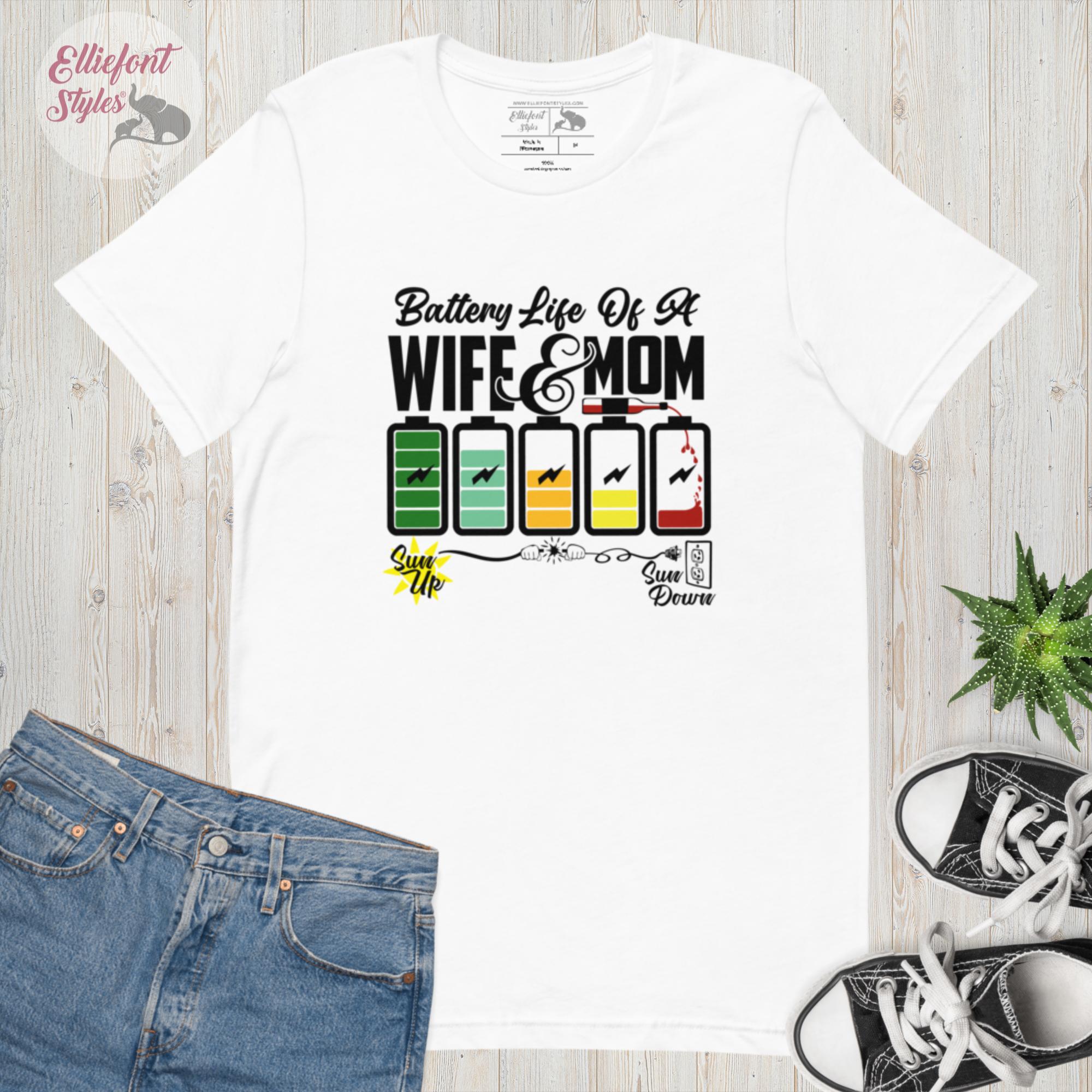 Wife And Mom Battery Shirt
