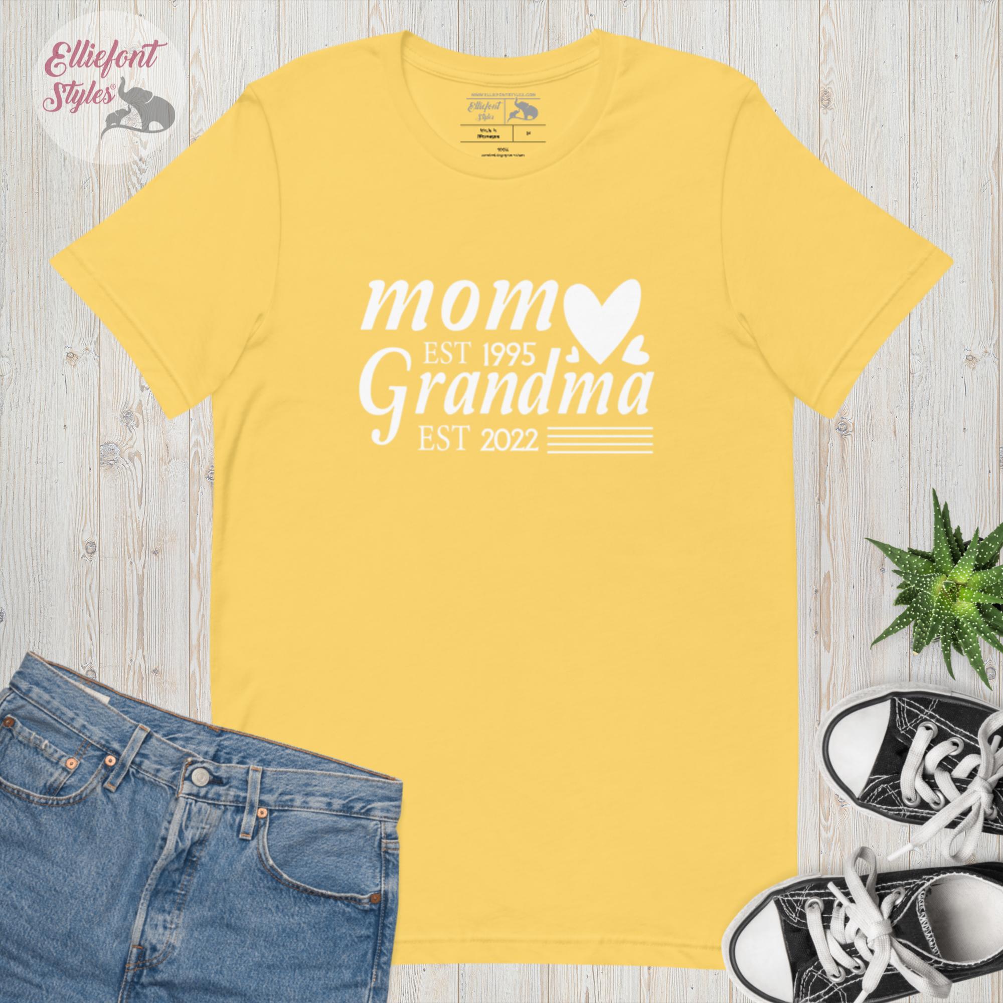 Personalized Mom Established Grandma Established Date Shirt