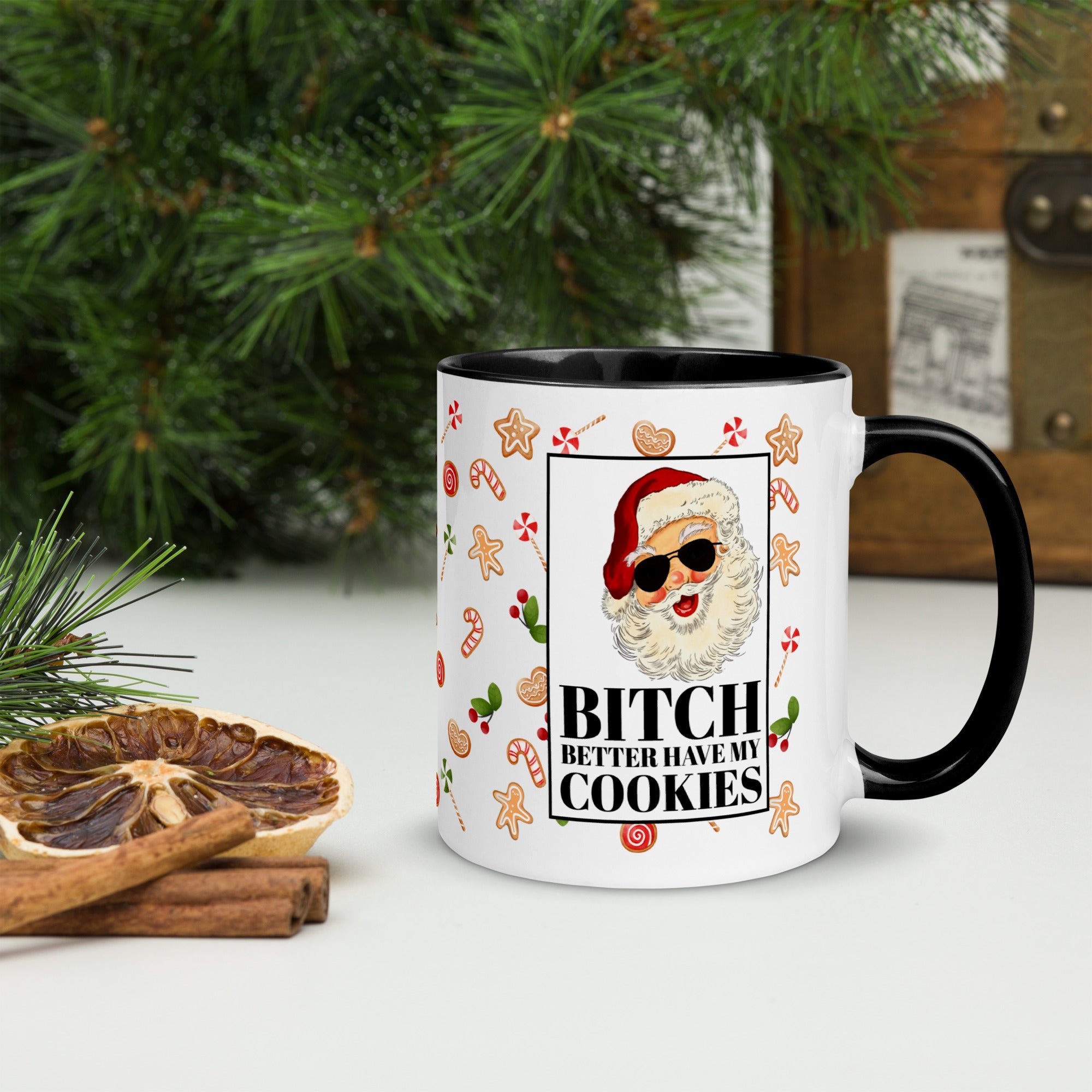 Funny Santa Cookies Christmas Mug