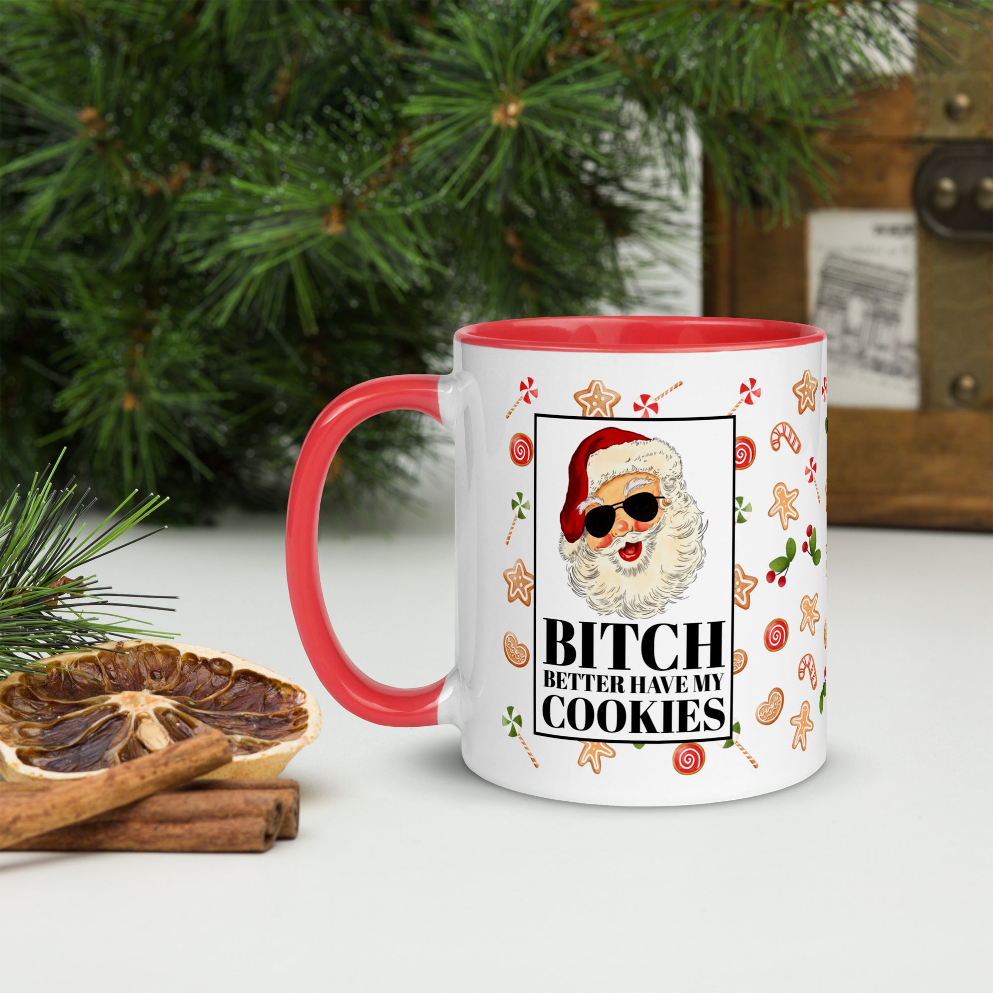 Funny Santa Cookies Christmas Mug
