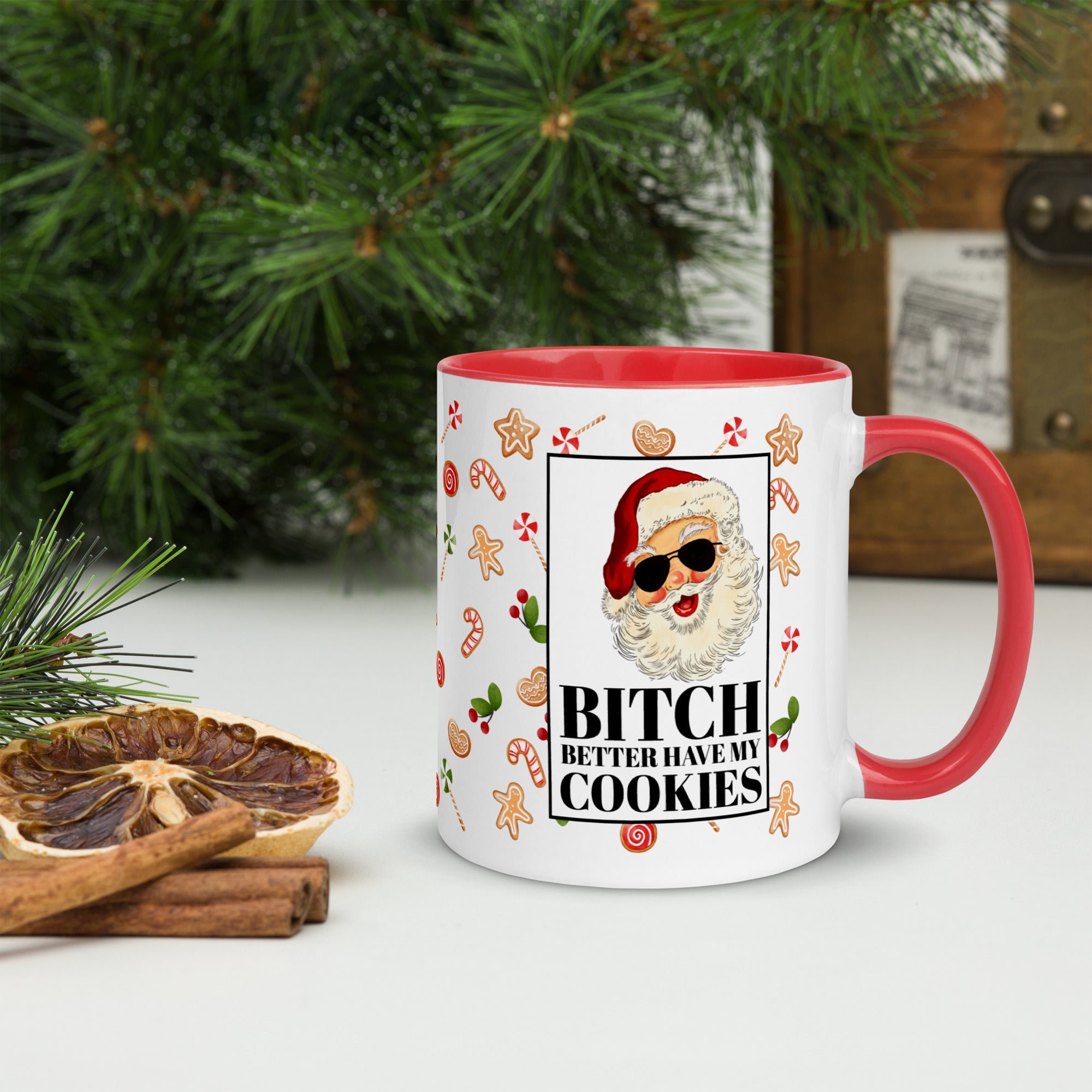 Funny Santa Cookies Christmas Mug
