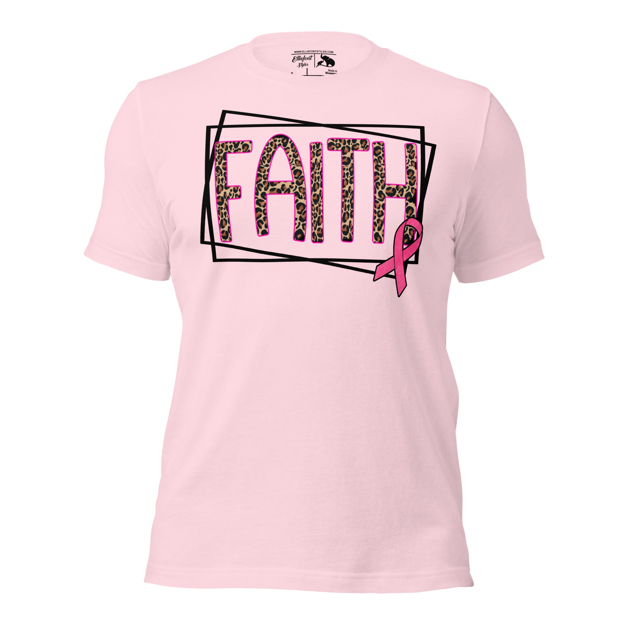 Faith shirt gift idea for breast cancer survivors with pink ribbon