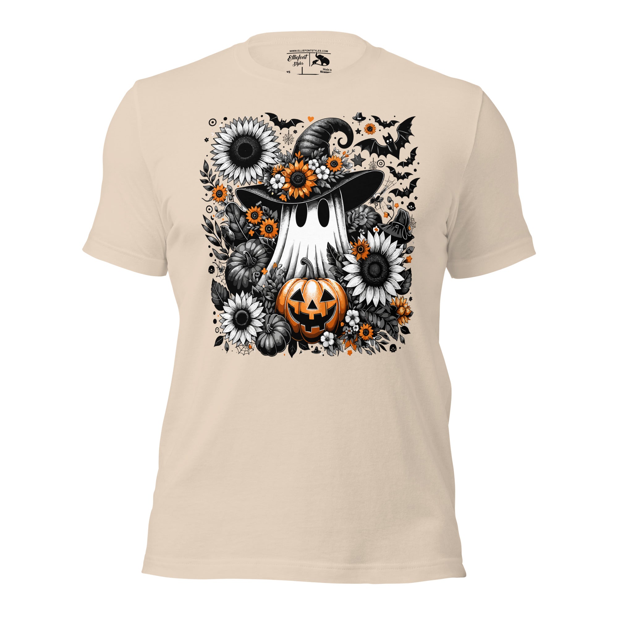 Fall aesthetic ghost sunflower shirt for cozy October fashion