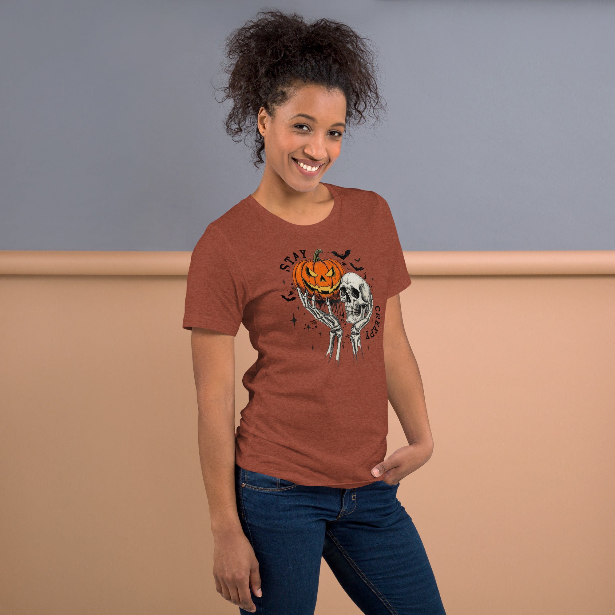 Fall outfit retro Halloween graphic top for casual spooky look