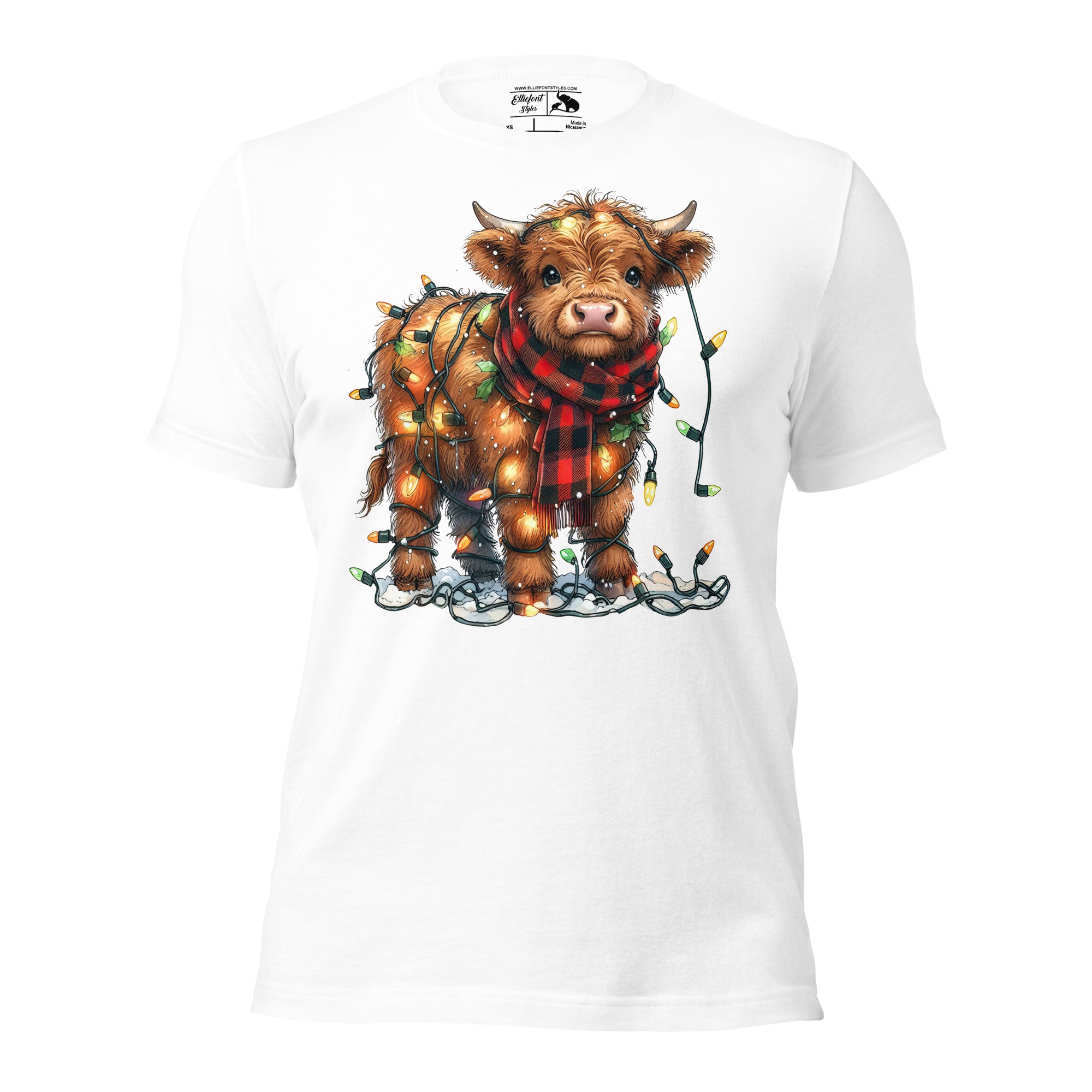 Farmhouse Highland cow Christmas shirt for rustic holiday style