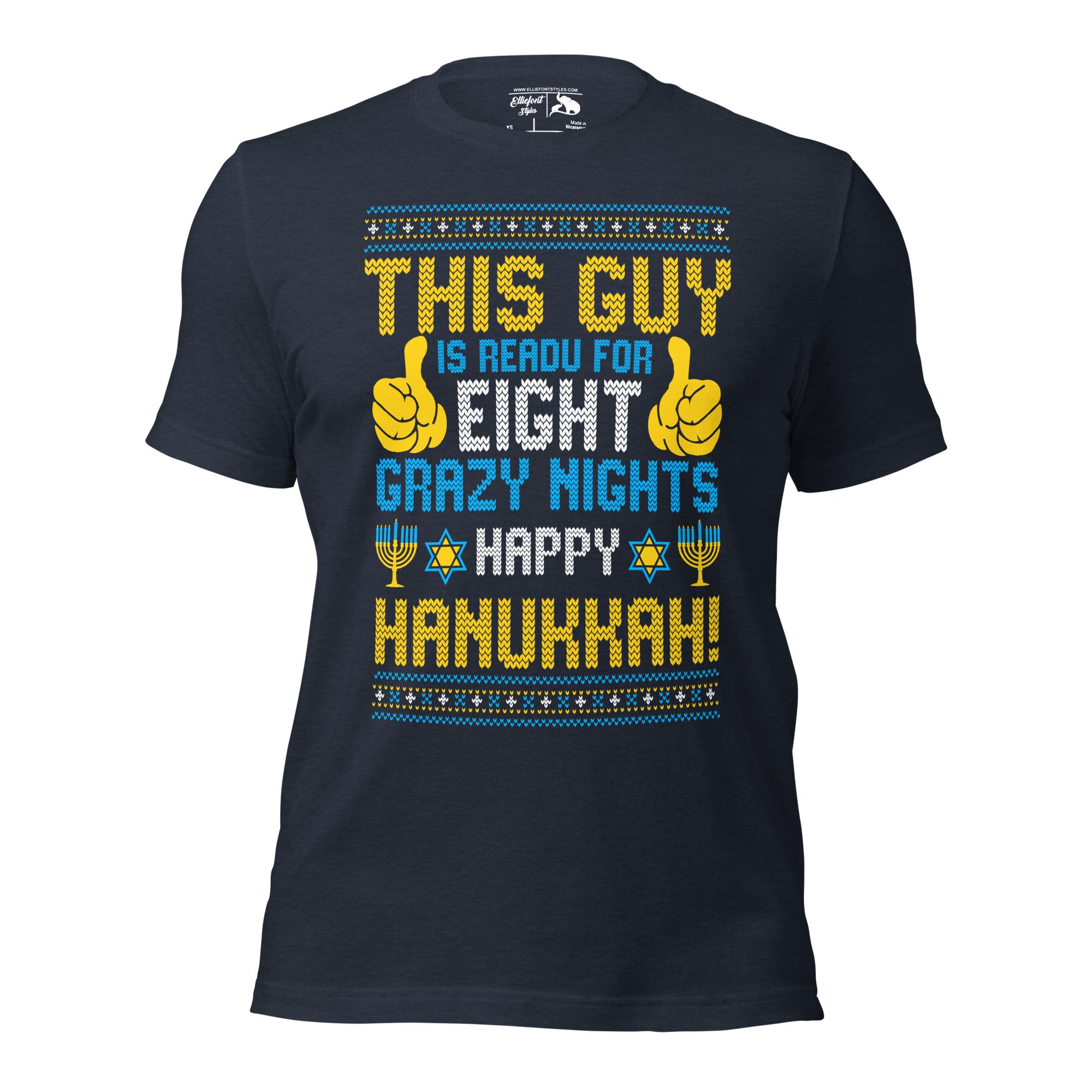 Funny Hanukkah shirt for men celebrating eight crazy nights