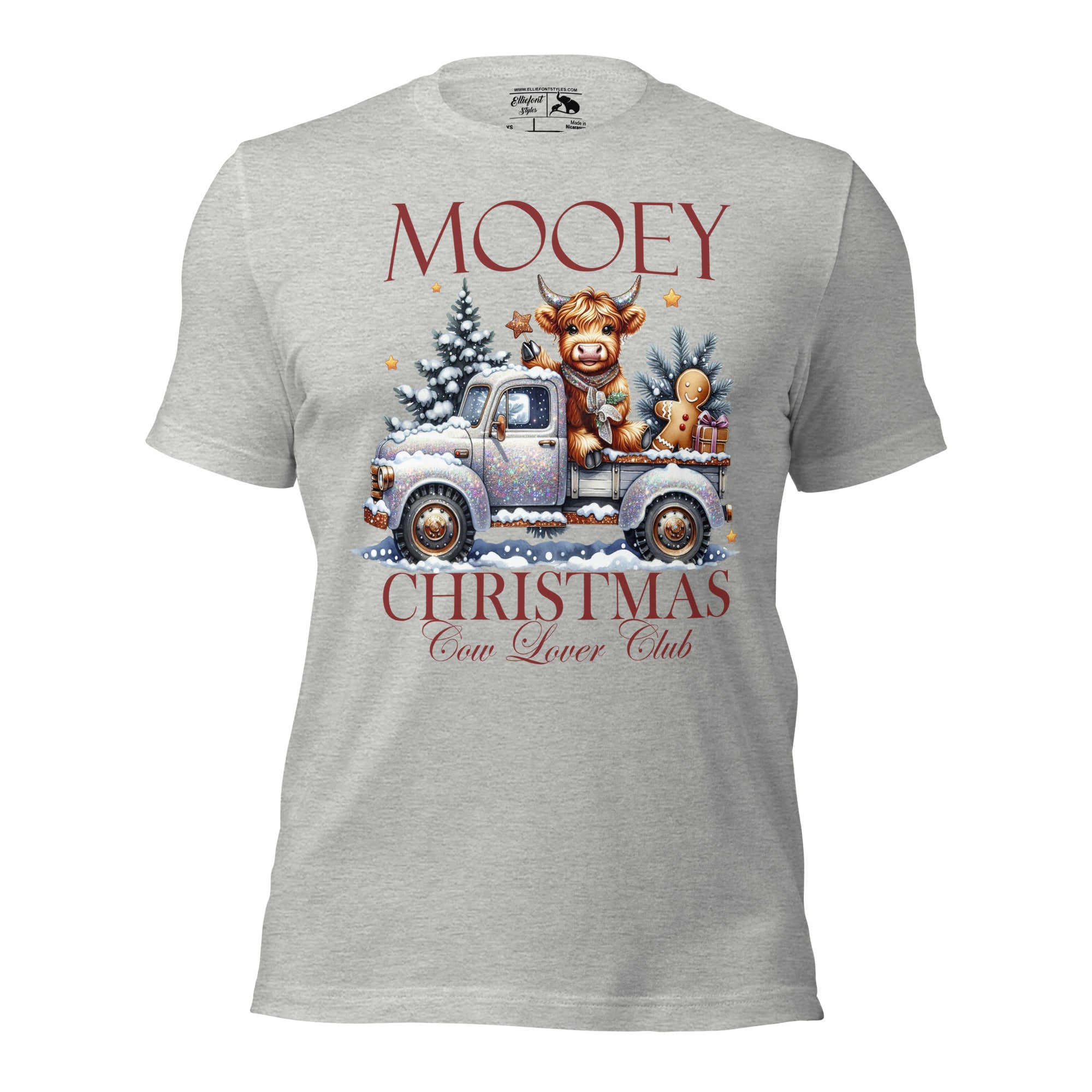 Funny Highland cow Christmas shirt with rustic holiday design