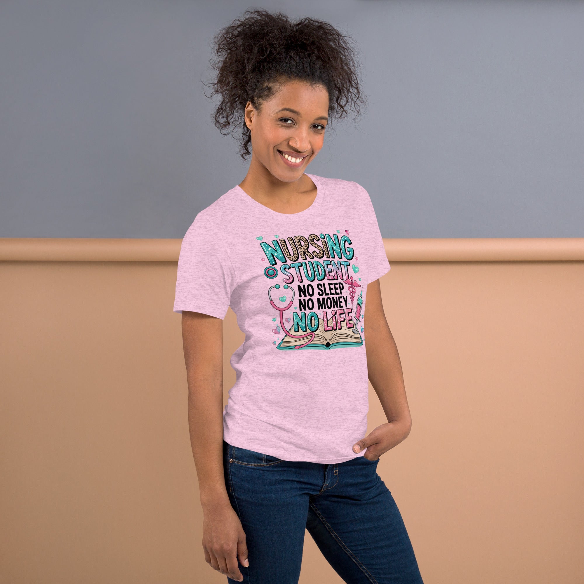 Nursing school humor graphic tee with funny quote