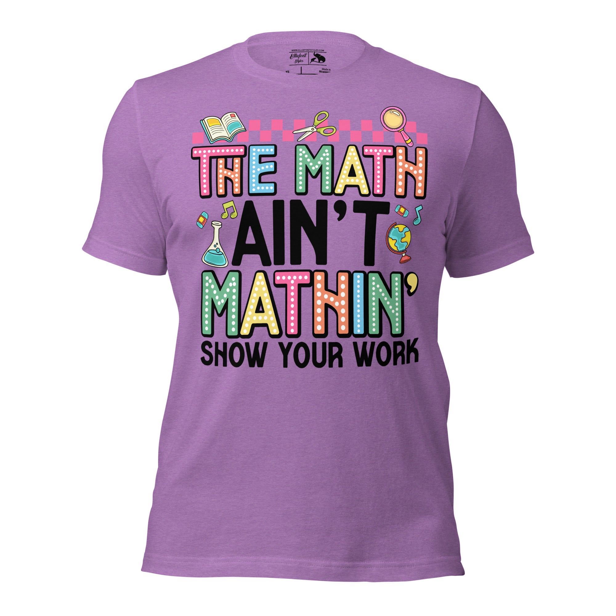 Funny retro teacher shirt that says The Mat Ain’t Mathin – Show Your Work