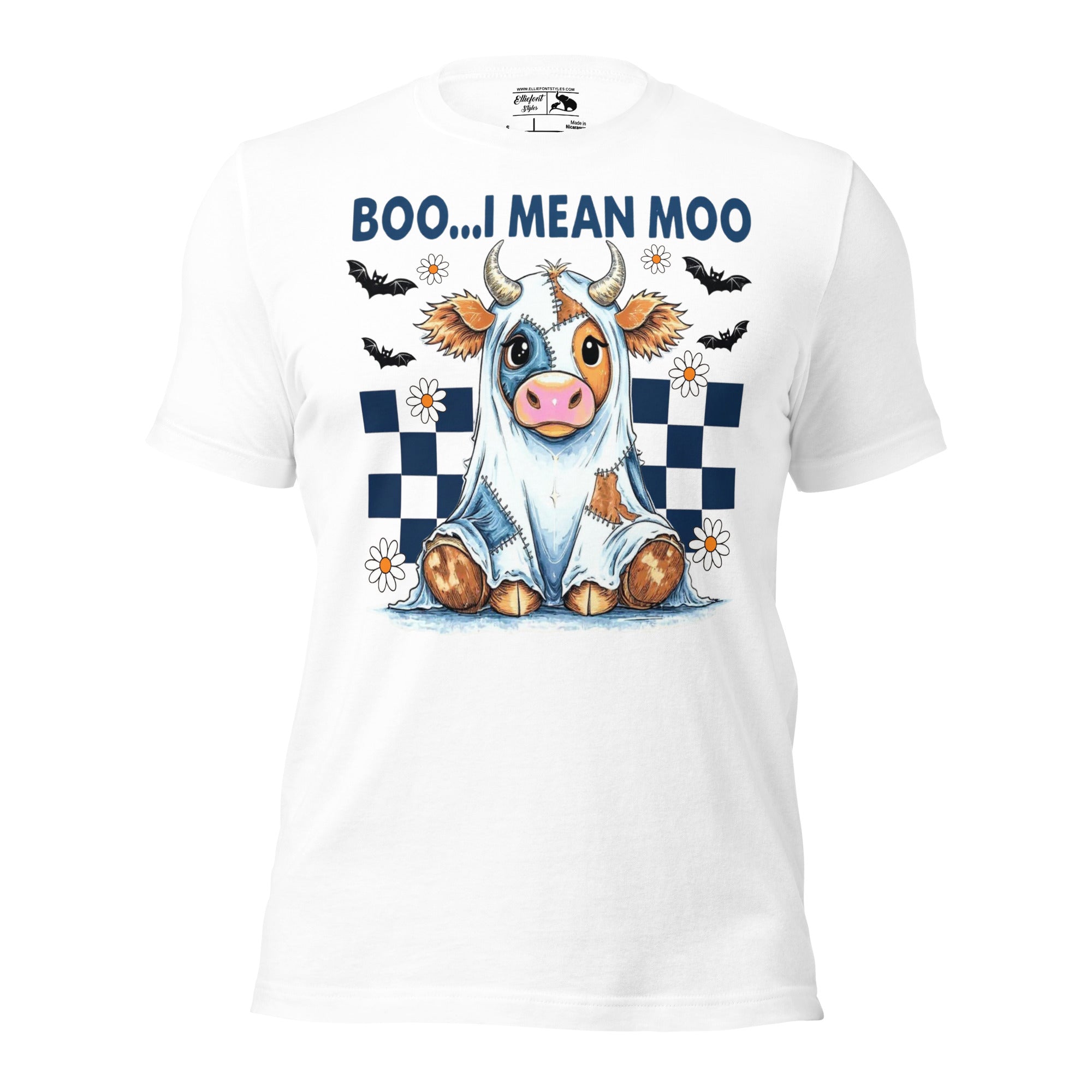 Halloween cow shirt Boo I Mean Moo graphic tee