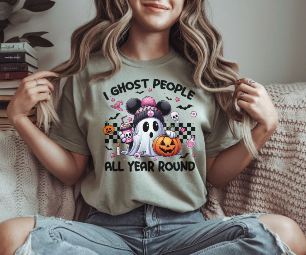 I ghost people all year long shirt funny Halloween tee with witty quote