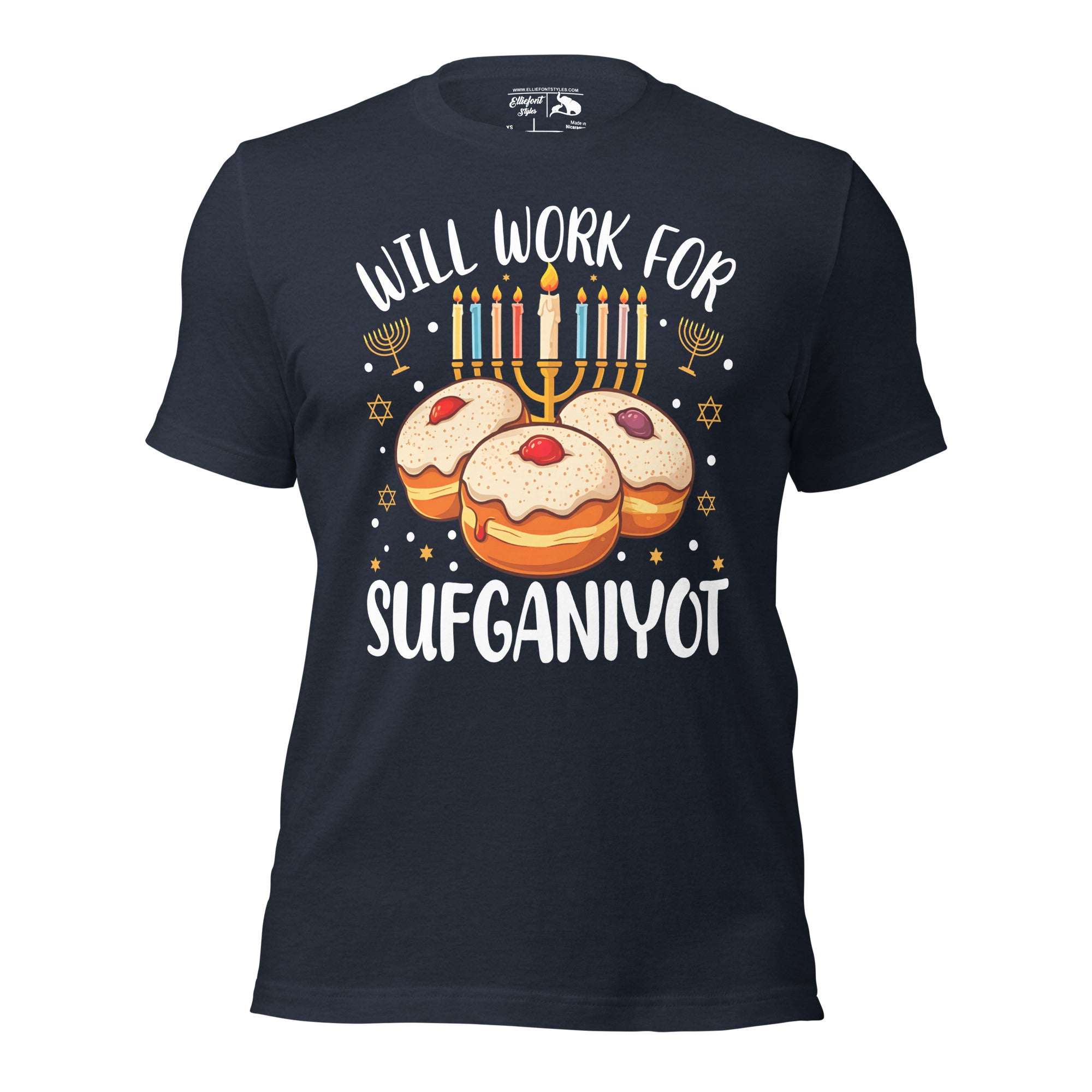 Jewish holiday donut humor tee great for festive Hanukkah gatherings