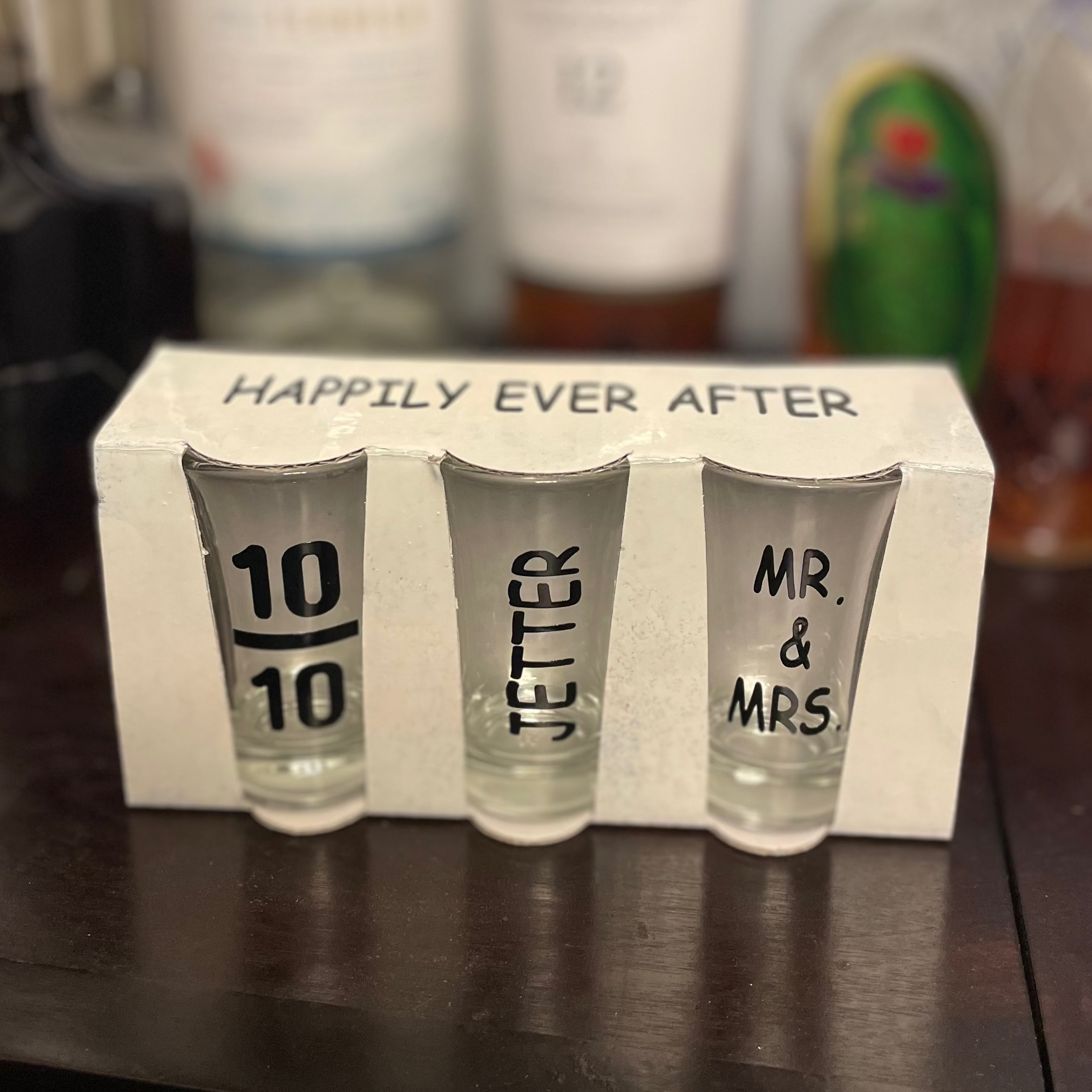custom last name wedding bar gifts