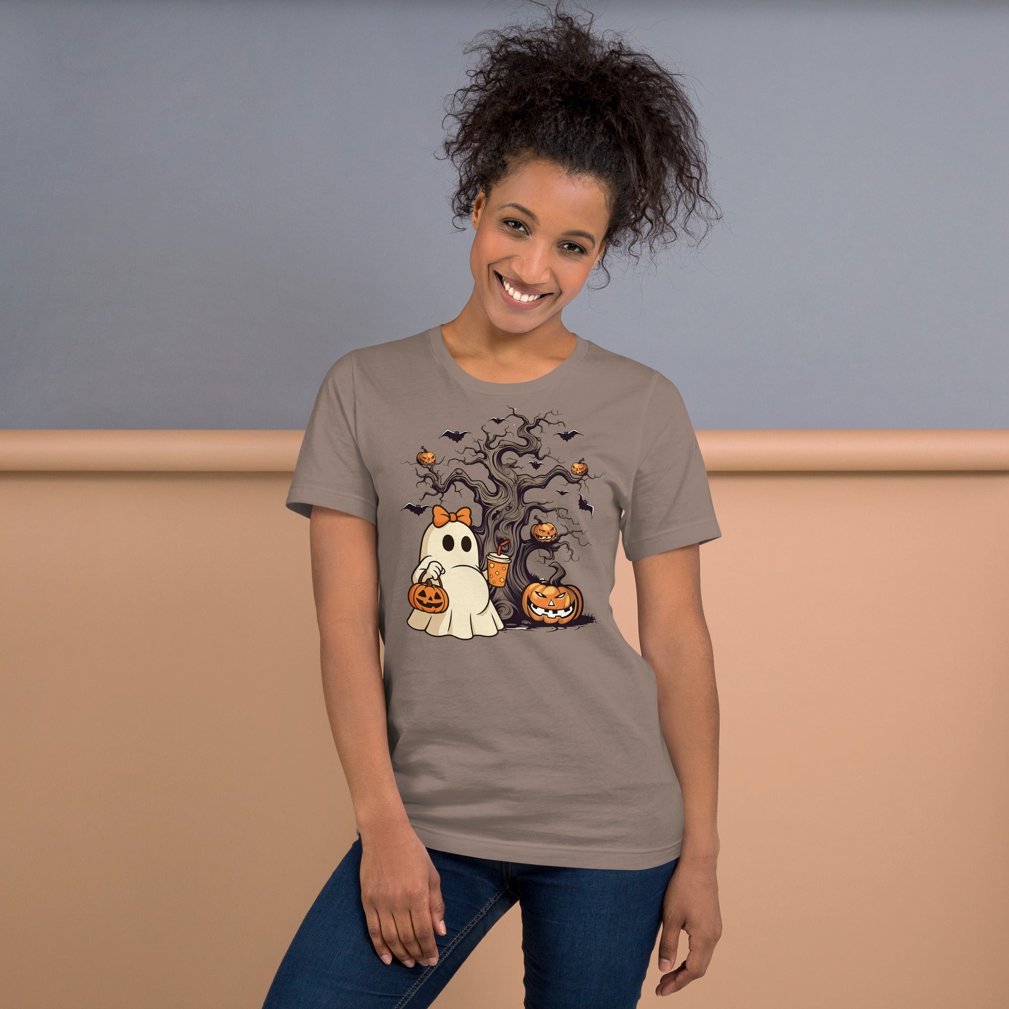 Maternity reveal shirt with pregnant ghost design for expecting moms