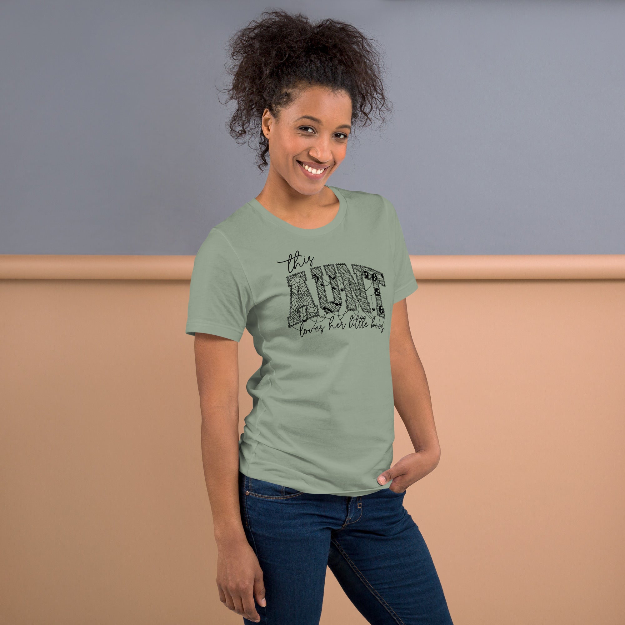 October birthday present Aunt Halloween shirt with ghost theme