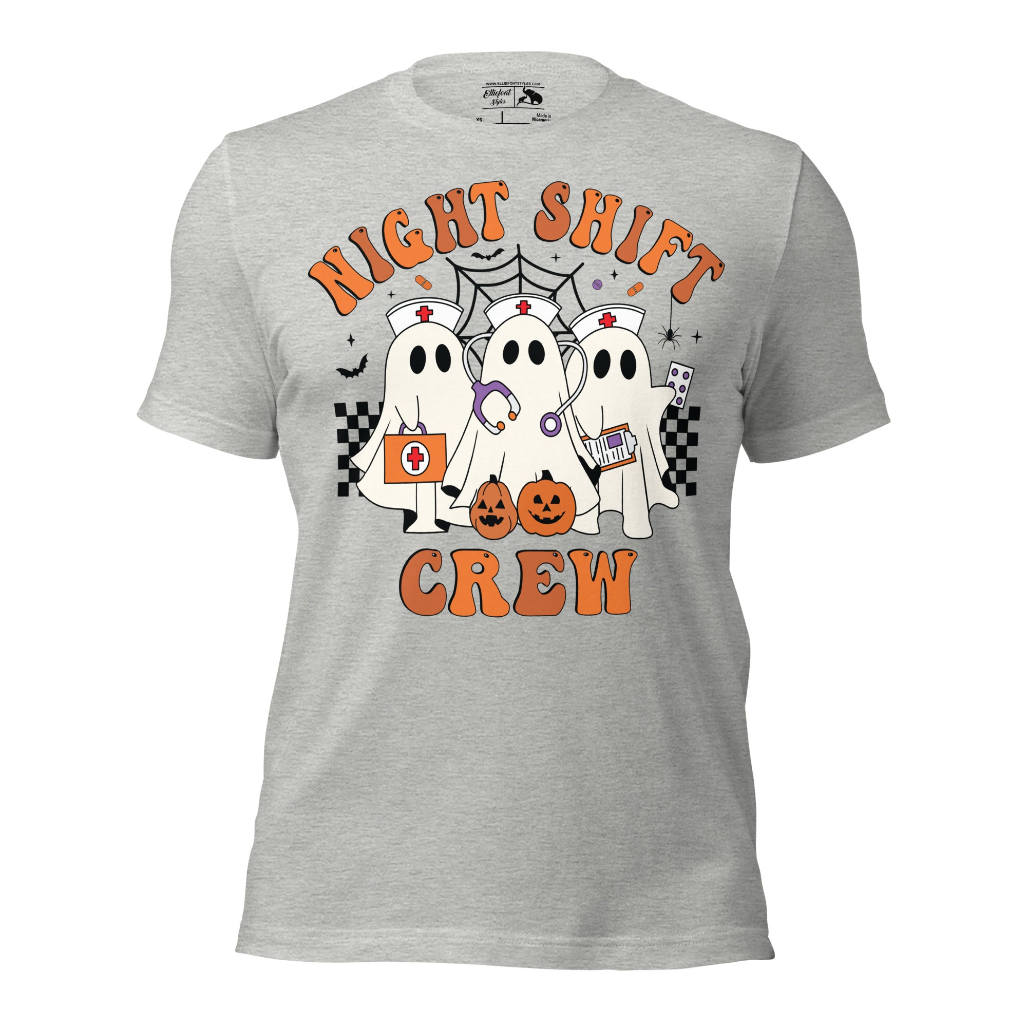 RN nurse Halloween shirt with spooky Night Shift Crew graphic