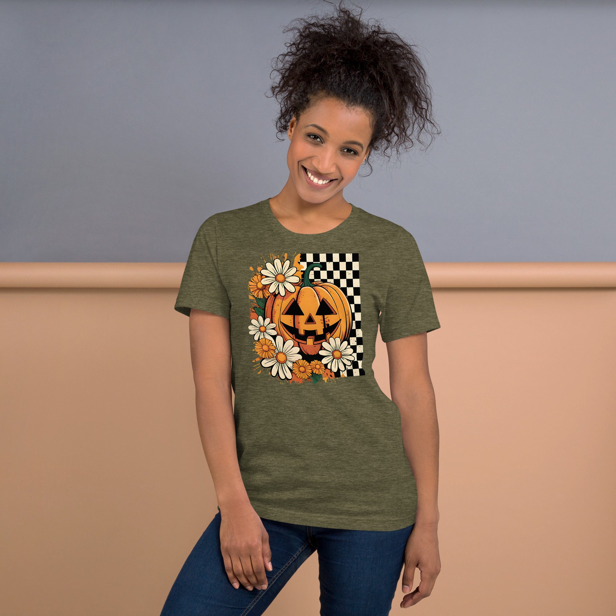 Rustic fall pumpkin floral graphic top for farmhouse-inspired fashion