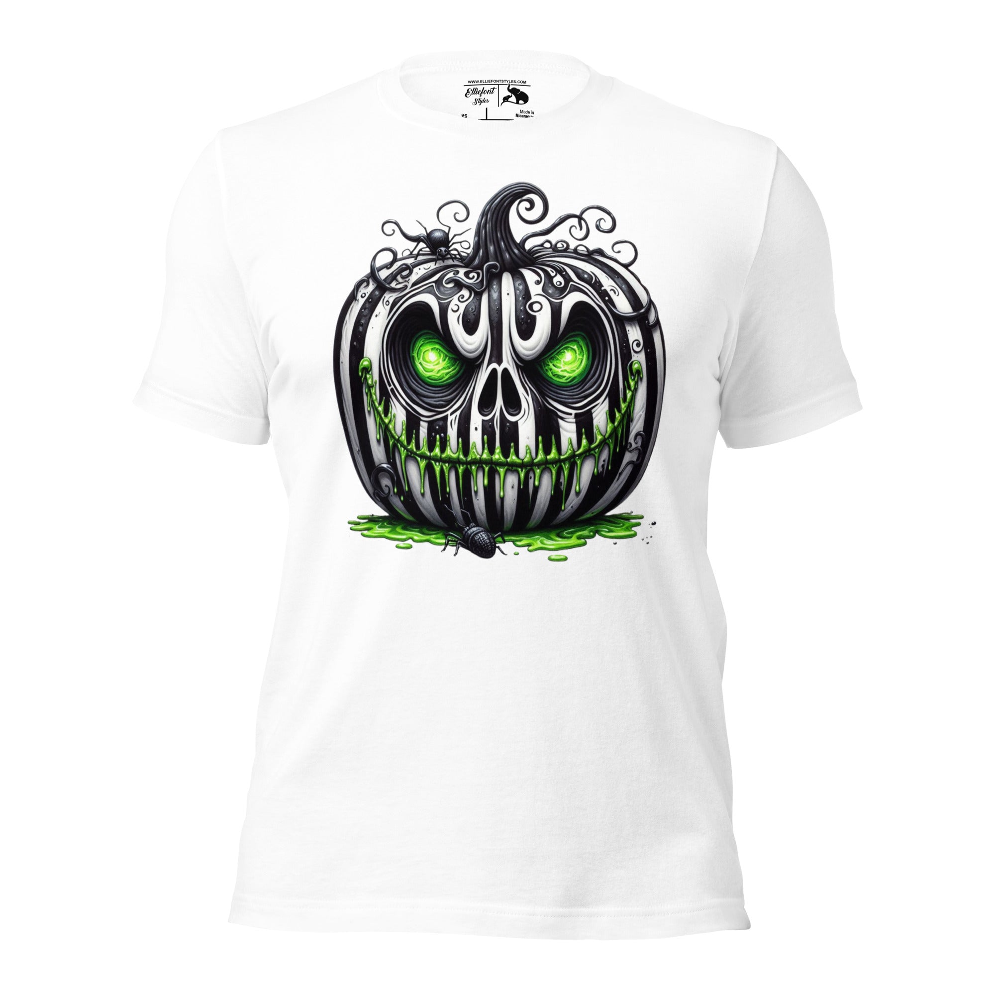 Spooky striped jack o lantern shirt for women Halloween wardrobe